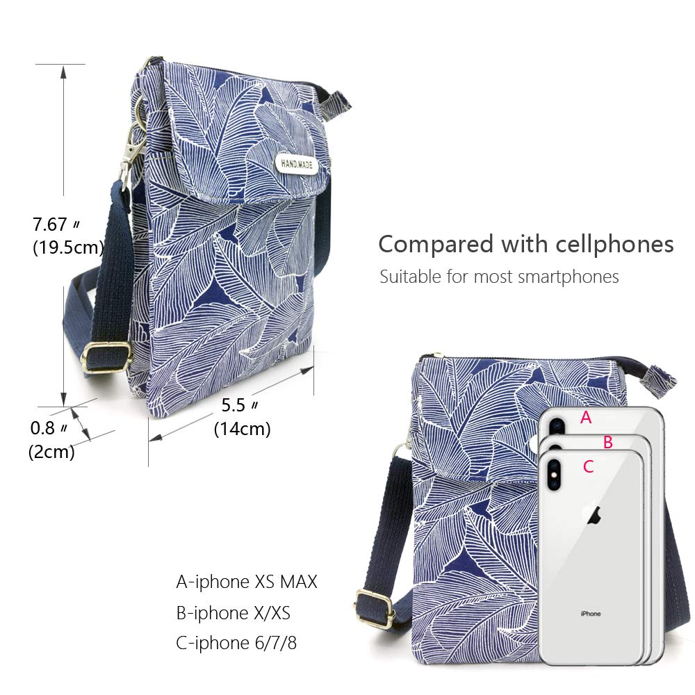 Stylish Canvas Crossbody Phone Purse for Women & Teens - Roomy Wallet Bag with Adjustable Shoulder Strap - Perfect for Shopping, Travel & Daily Use