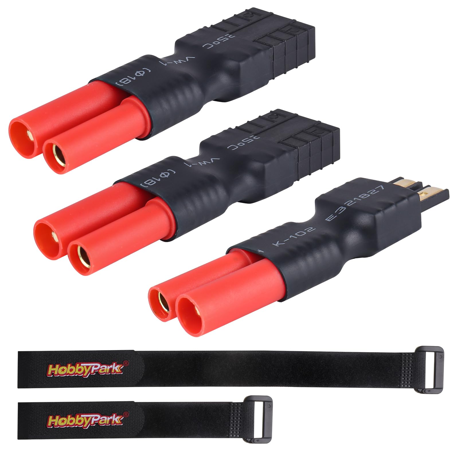 Hobbypark RC Battery Adapter Connector - TRX to HXT 4mm Banana Plugs for Traxxas & Redcat RC Cars | Compatible with Redcat Batteries | Perfect for RC Car Upgrades & Battery Replacement