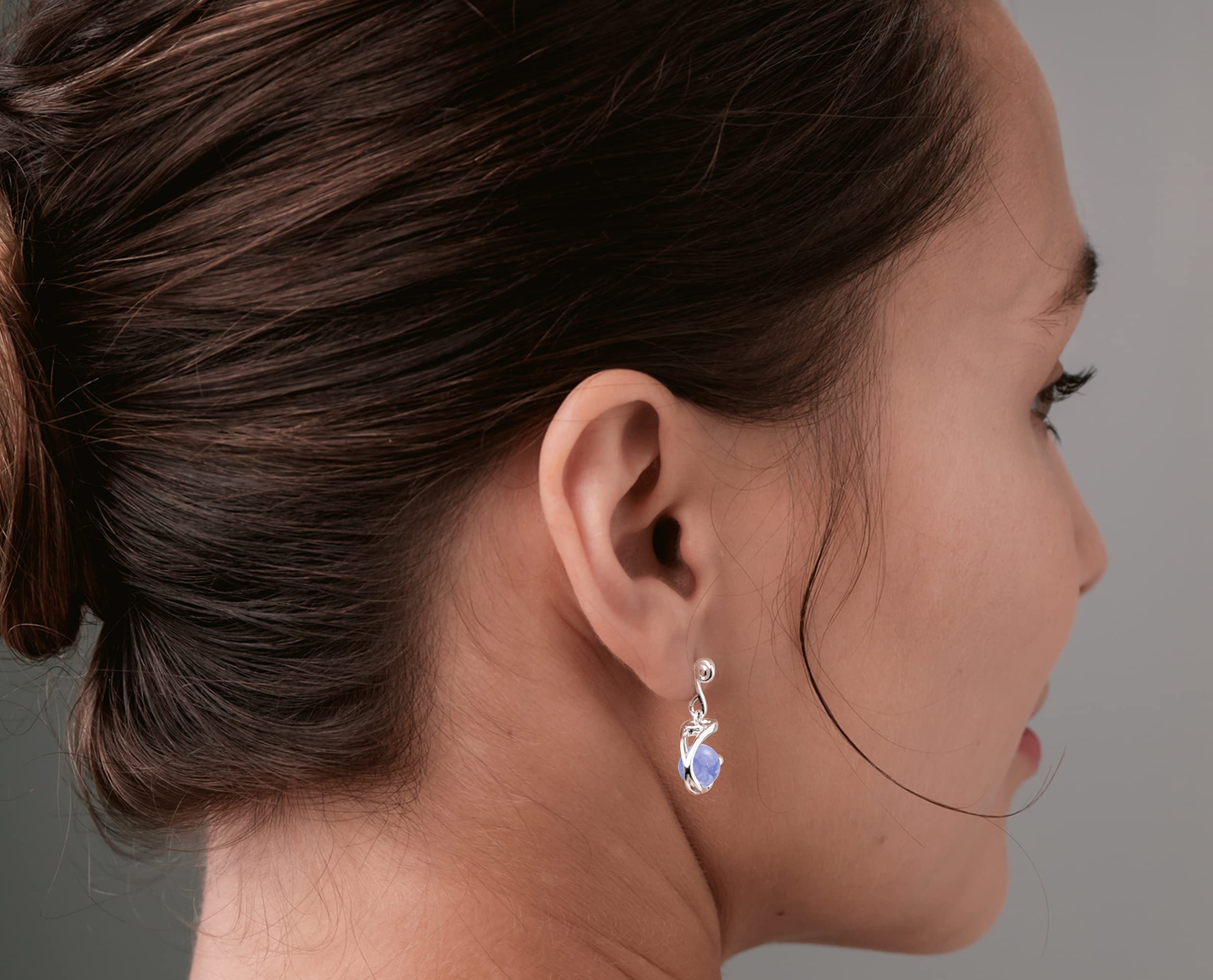Tanzanite Earrings for Women - Elegant Drop Dangle Ball Earrings with December Birthstone - Sterling Silver Everyday Jewelry for Casual Wear, Office & Special Occasions