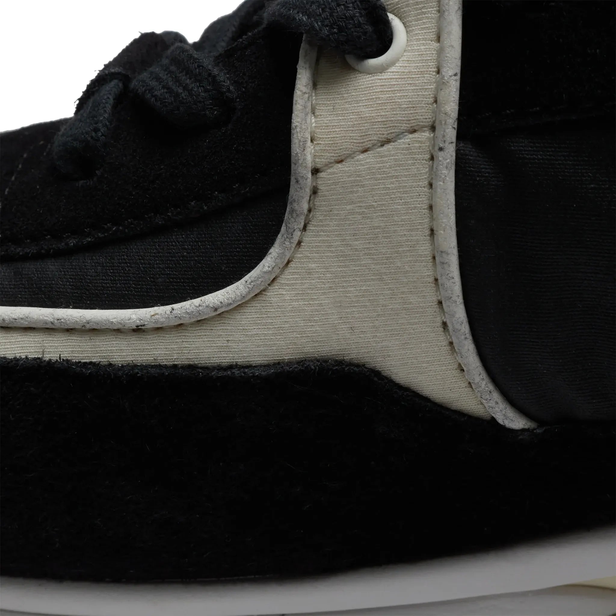 Vintage Chanel CC Logo Suede Nylon Reflective Black & White Sneakers - Stylish Luxury Fashion for Women | Perfect for Casual Outings & High-End Streetwear
