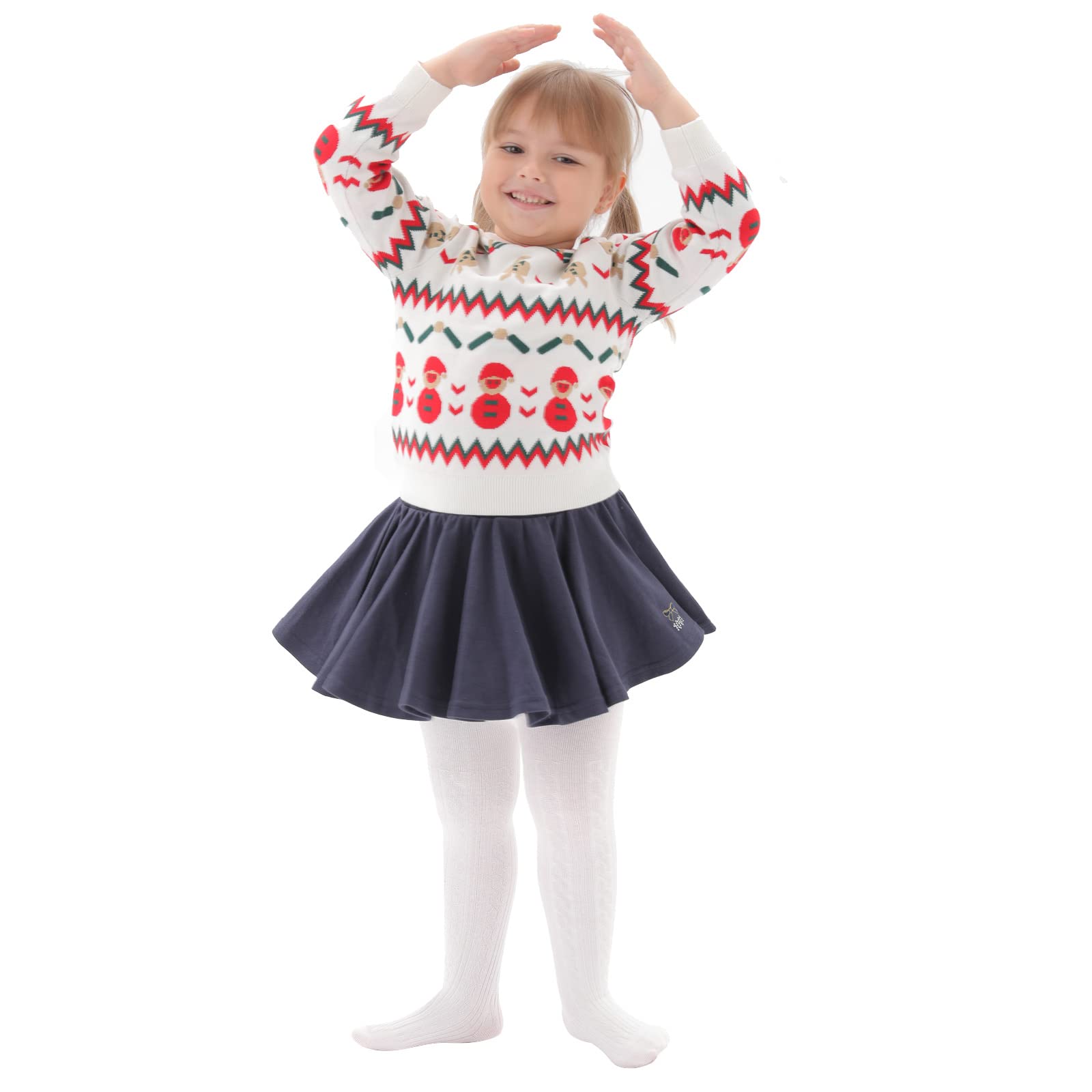 Baby Girl Cable Knit Leggings - Soft Cotton Toddler Tights, Seamless Winter Stockings (3/4/5 Pack) - Warm & Comfortable for Playtime, Daycare & Cold Weather Outfits