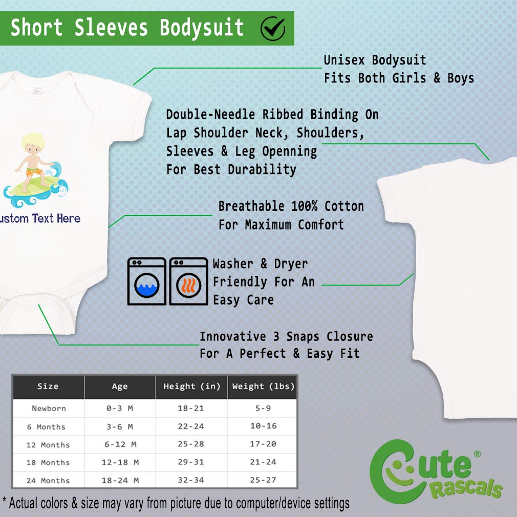 Custom Funny Surfer Boy & Girl Baby Bodysuit - Soft Cotton Infant Clothes with Wave & Blonde Design | Perfect for Beach Outfits, Photo Shoots & Everyday Wear
