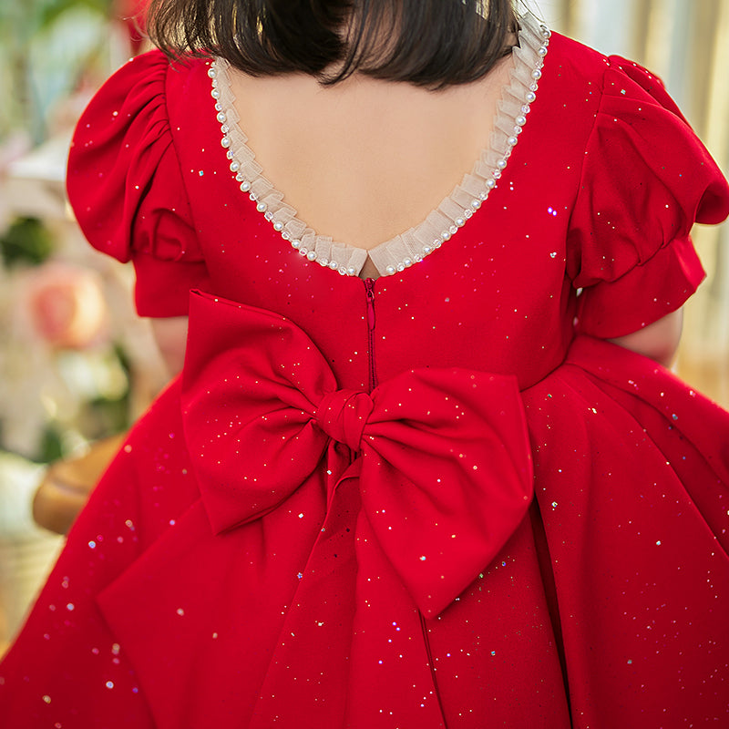 Red Sequins Princess Dress for Baby Girl - Christmas & Birthday Party Outfit - Perfect for Holiday Photos & Special Occasions