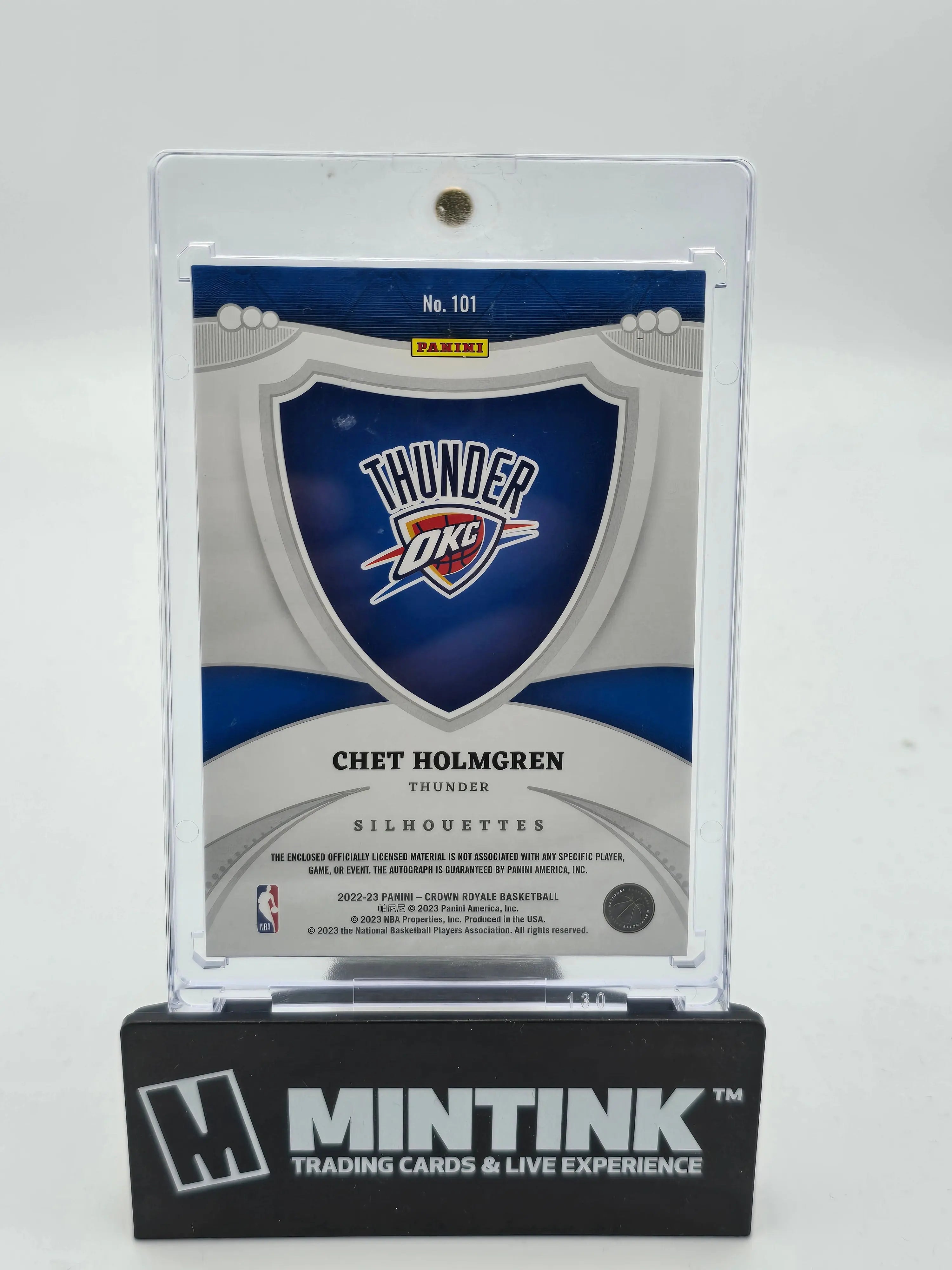 2022-23 Panini Crown Royale Basketball Chet Holmgren Rookie Card Silhouettes Autograph - NBA Collectible for Fans & Investors