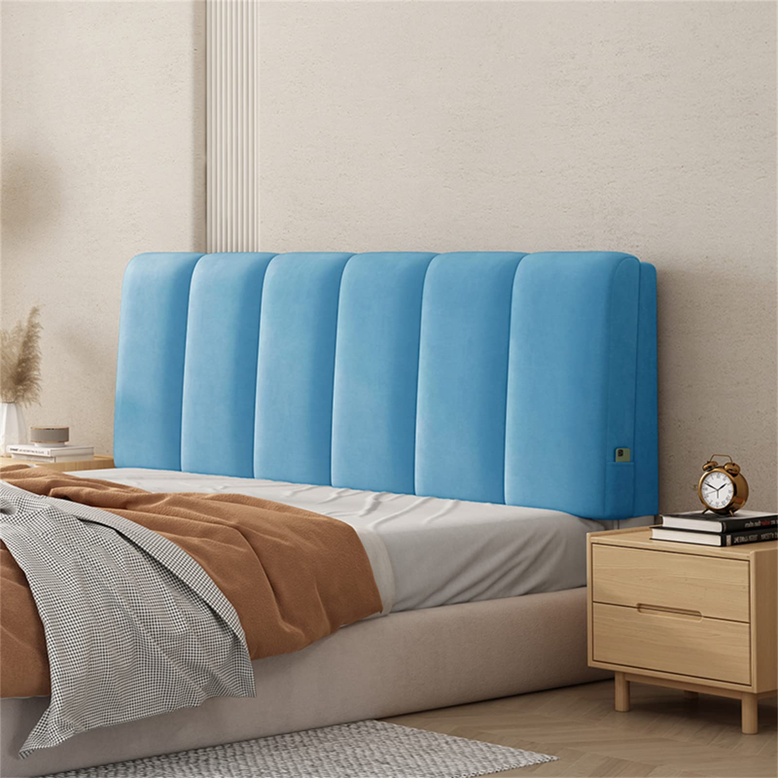 Soft Wedge Pillow Headboard Cushion - Lumbar Support Backrest for Daybed, Bunk Bed & Reading - Removable Full/Queen Size (59