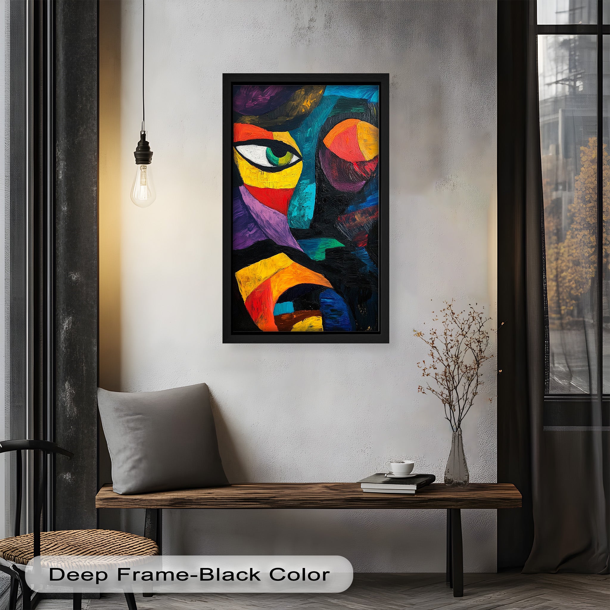 Abstract Eye Expression Fauvism Oil Painting - Modern Wall Art for Living Room, Bedroom & Office Decor