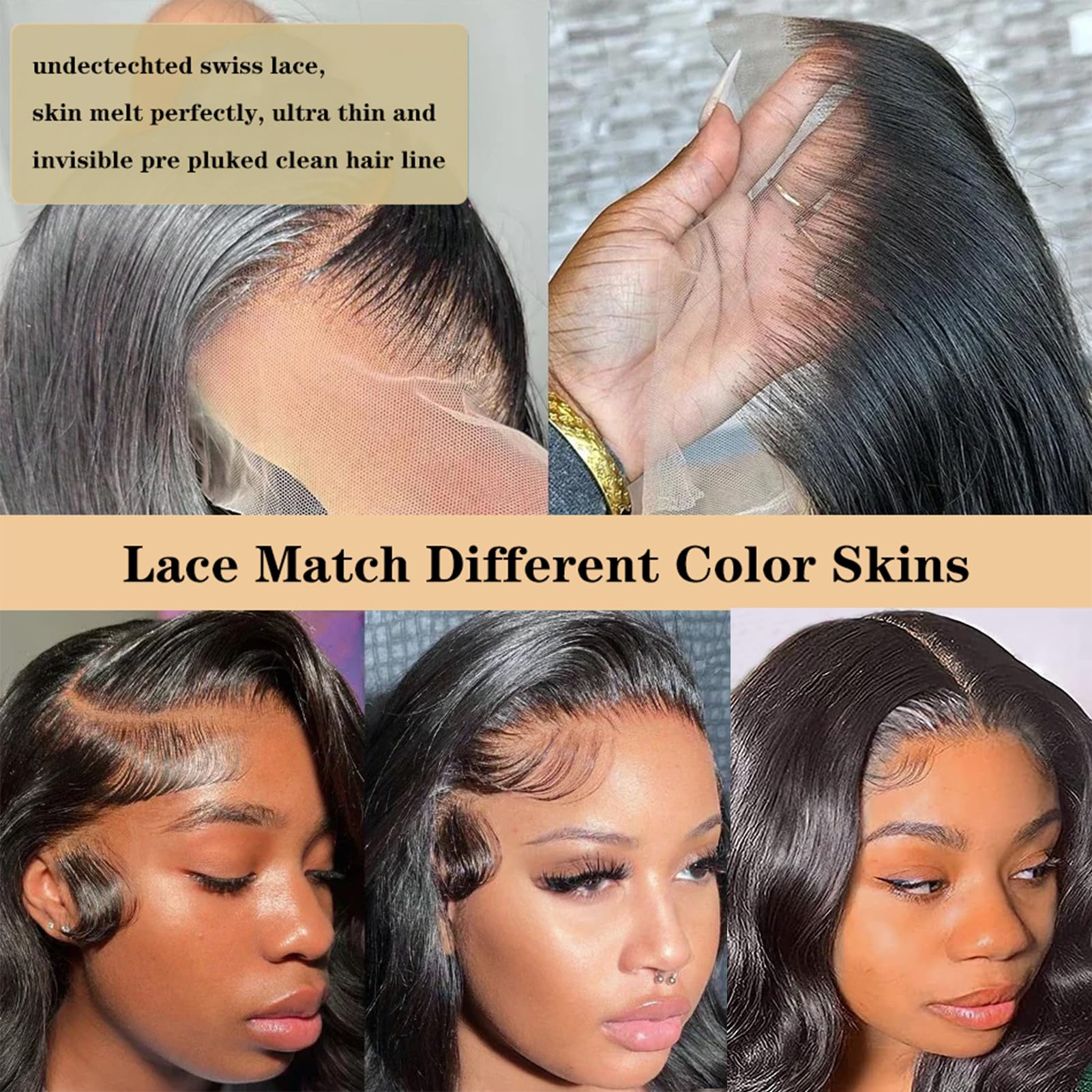 250% Density 13x4 HD Transparent Lace Front Wigs - Body Wave Human Hair Wigs for Black Women | Glueless, Pre-Plucked with Baby Hair (18 Inch) | Perfect for Daily Wear, Parties & Special Occasions