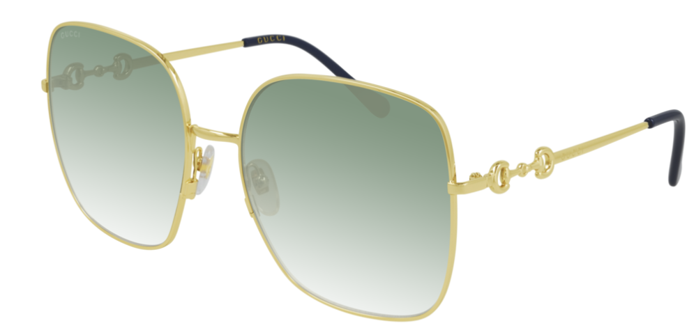 Gucci GG 0879S 003 Gold Green Gradient Square Women's Sunglasses - Luxury Designer Shades for Women, Fashionable UV Protection Eyewear for Outdoor Activities, Beach & Driving