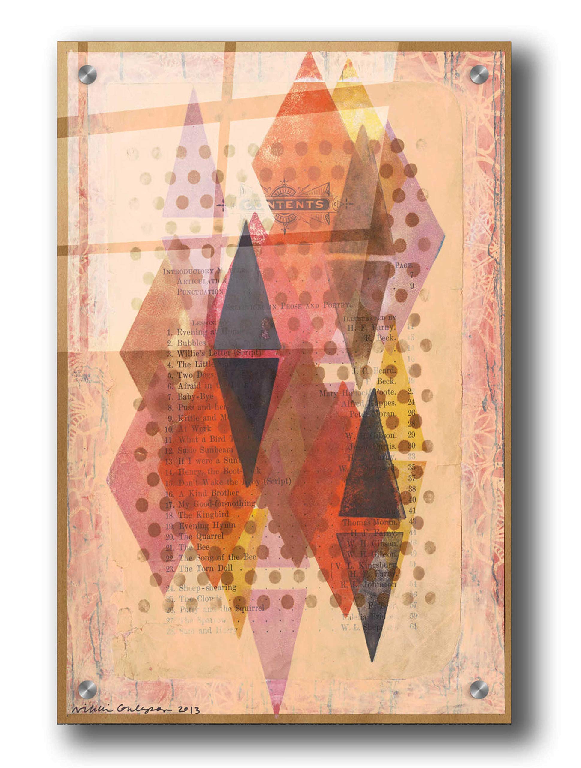 Epic Art 'Inked Triangles II' by Nikki Galapon - Modern Abstract Acrylic Glass Wall Art Painting 24x36 Inches - Perfect for Living Room, Bedroom or Office Decor