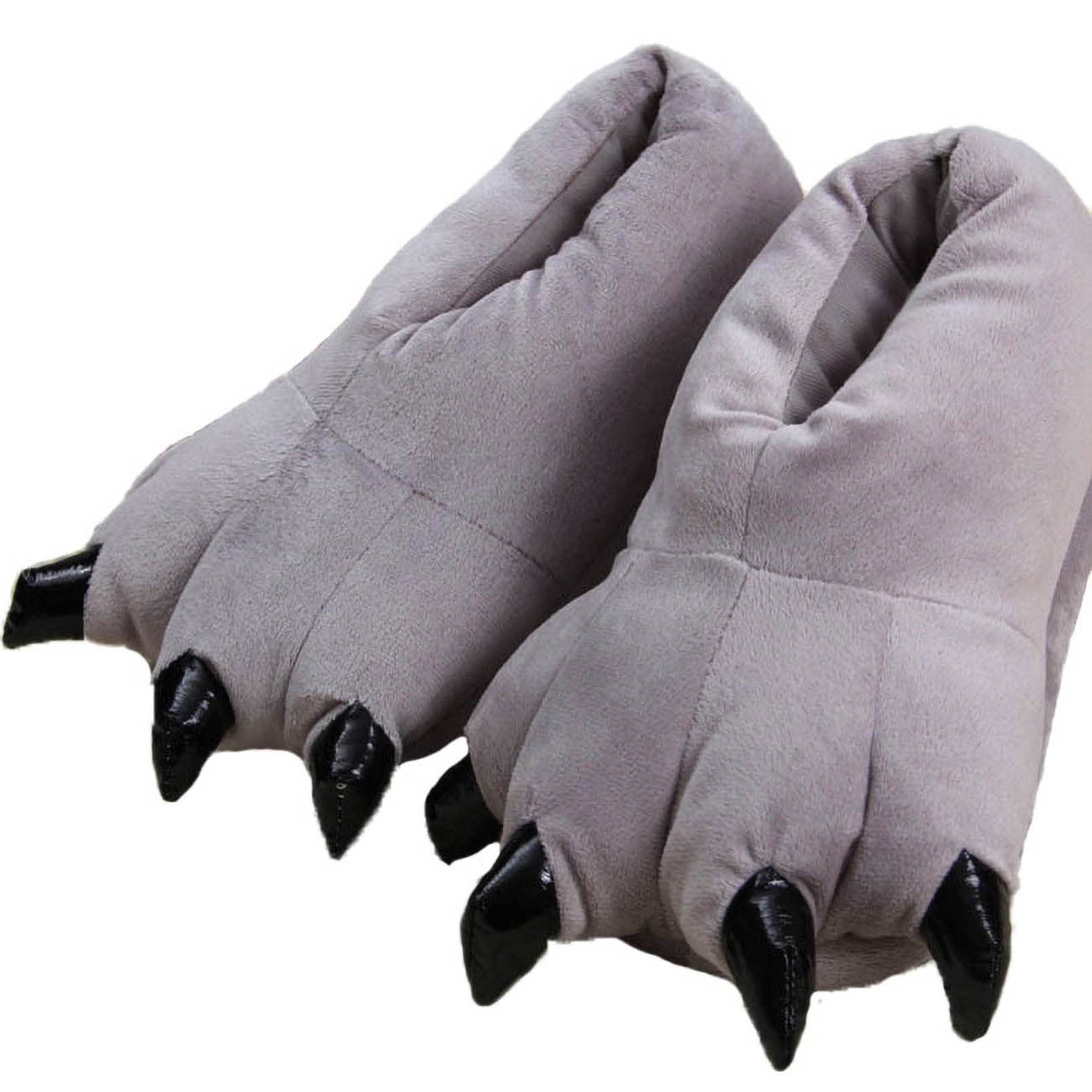 IXITON Unisex Funny Animal Paw Slippers - Furry Dinosaur & Bear Claw House Shoes - Cozy Cartoon Plush Slippers for Men & Women - Perfect for Home, Lounge & Gift Giving