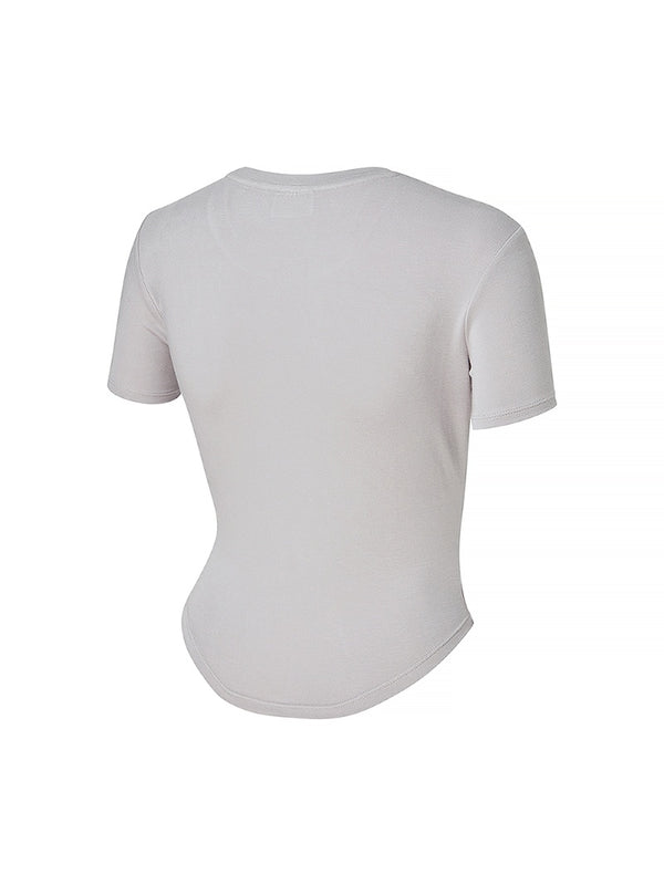 Soft Tension Round Crop Top for Women - Stretchy Comfort Fit Summer Fashion T-Shirt | Perfect for Yoga, Beach & Casual Outfits