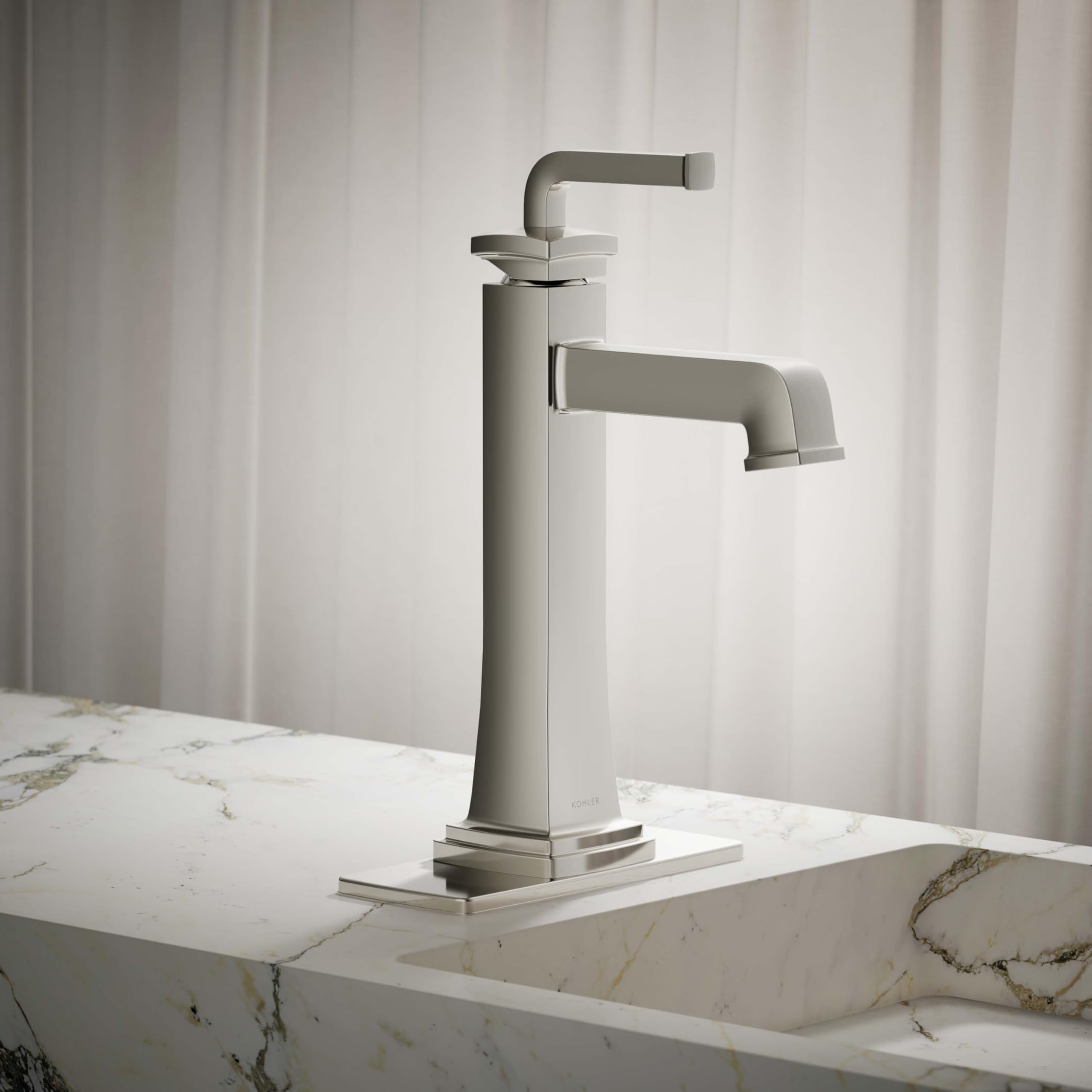 KOHLER RIFF™ Tall Single-Handle Bathroom Faucet - Modern Water-Saving Design for Bathroom Sink, Perfect for Home & Commercial Use