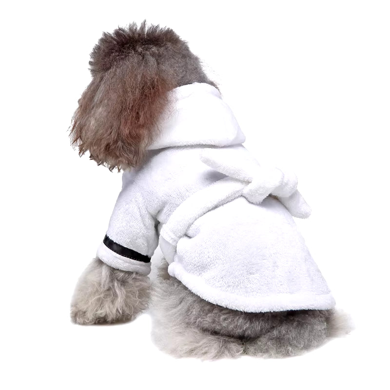 Soft Cotton Hooded Dog Bathrobe - Absorbent Pet Towel Pajama with Hood for Small & Large Dogs - Perfect for Bath Time, Grooming & Relaxing at Home