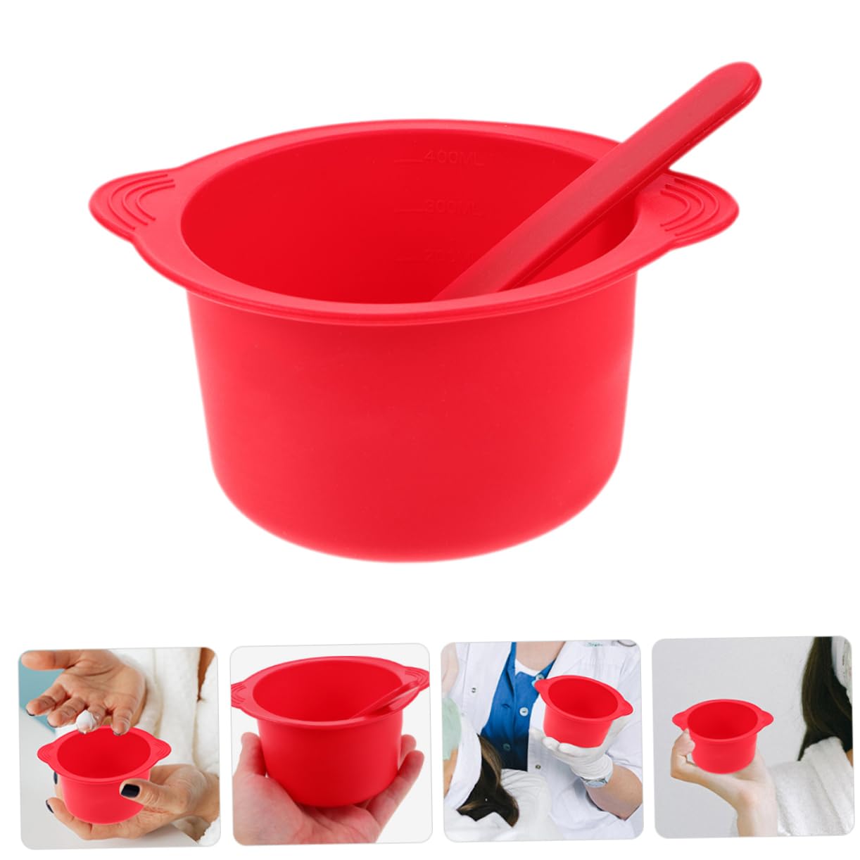 Angoily Silicone Wax Melter Liner Bowl for Hair Removal - Double Bowl Warmer with Stirrer, Easy to Clean - Perfect for Salon & Home Waxing Treatments