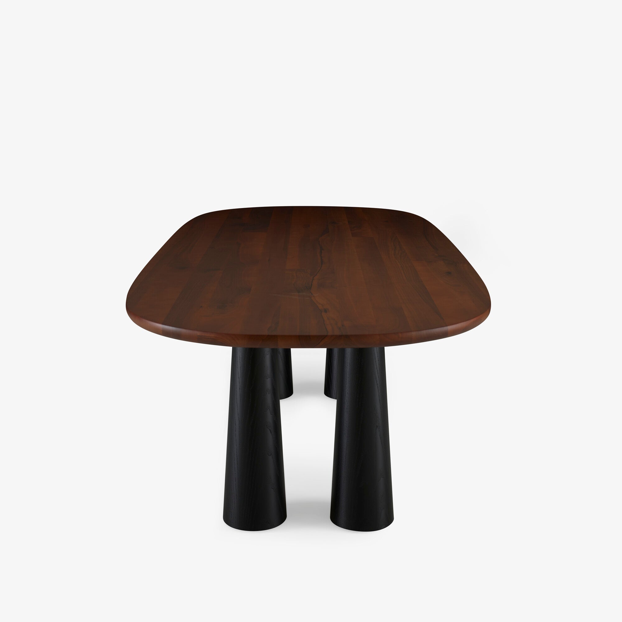 Black Stained Ash Hashira Dining Table Base - Modern & Sturdy Table Legs for Kitchen, Dining Room, or Restaurant Use