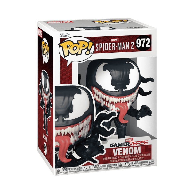 VENOM Funko Pop Marvel Spider-Man 2 GameVerse #972 with Protector Case - Collectible Action Figure for Marvel Fans & Video Game Lovers - Perfect for Display, Gifts, and Comic Conventions