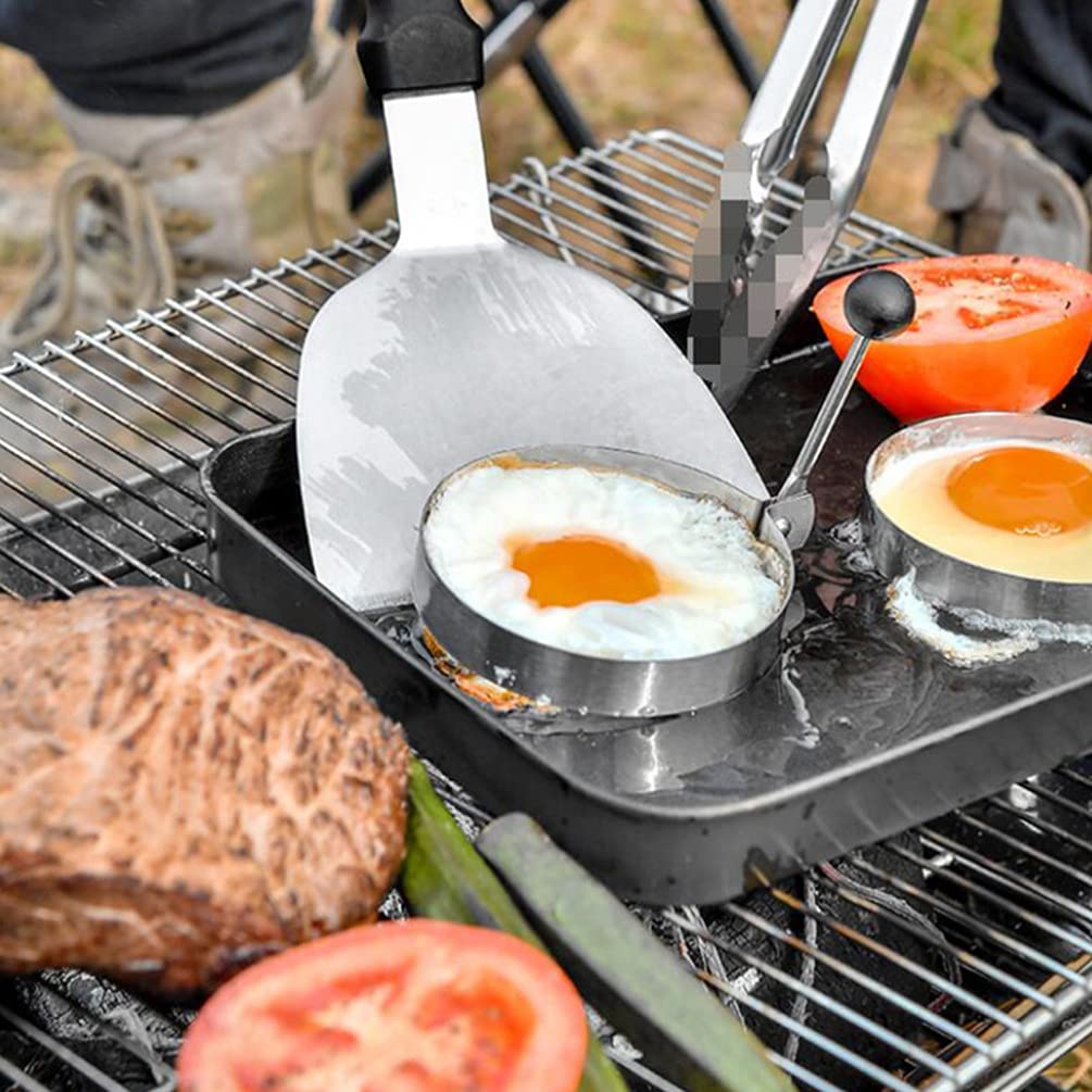 DOITOOL 3-Piece Stainless Steel Grill Spatula Set - Heavy Duty Flat Top Griddle Turner for Outdoor BBQ, Pancakes & Teppanyaki - Perfect for Camping, Backyard Cooking & Commercial Kitchen Use