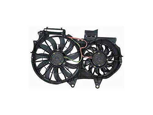 High-Performance Radiator Dual Fan Assembly for 2002-2009 Audi A4 - Direct Fit Replacement - Improves Engine Cooling for Daily Driving & Hot Weather Conditions