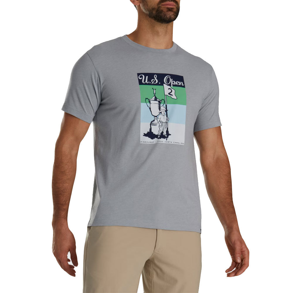 FootJoy 2024 U.S. Open Box Men's Golf T-Shirt - Breathable Performance Tee for Golf Tournaments & Casual Wear