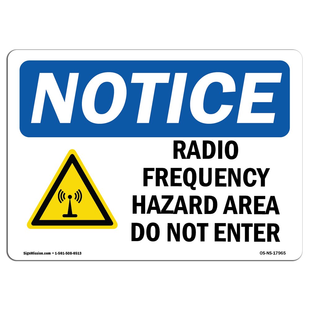 OSHA Compliant Radio Frequency Hazard Warning Sign - Durable Aluminum Safety Sign for Construction Sites, Warehouses & Shops | Made in USA | Ideal for RF Hazard Zones & Equipment Areas