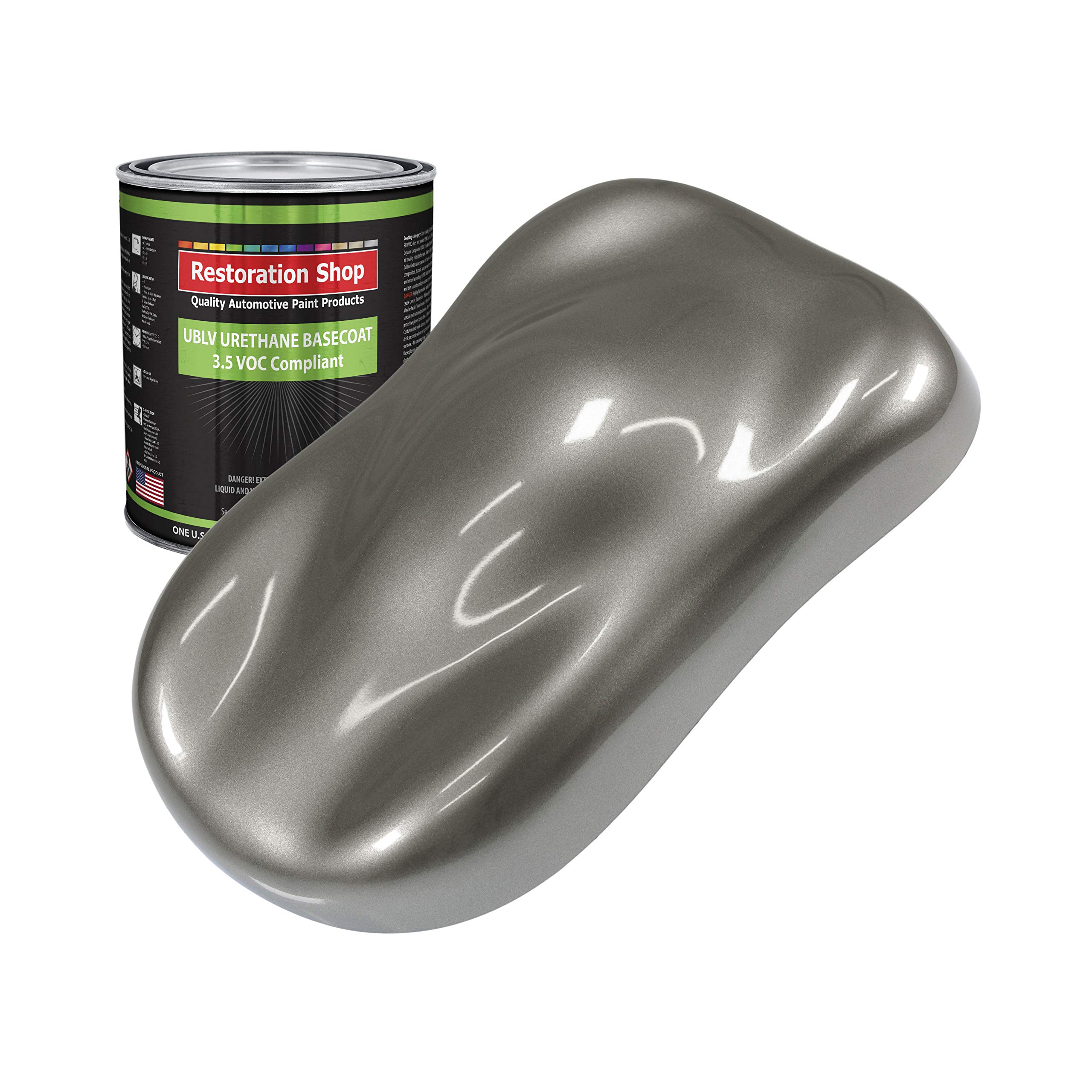 Graphite Gray Metallic Low VOC Urethane Basecoat Auto Paint - Professional High Gloss Quart Refinish Coating for Cars & Trucks - Perfect for Automotive Restoration & Touch-Ups