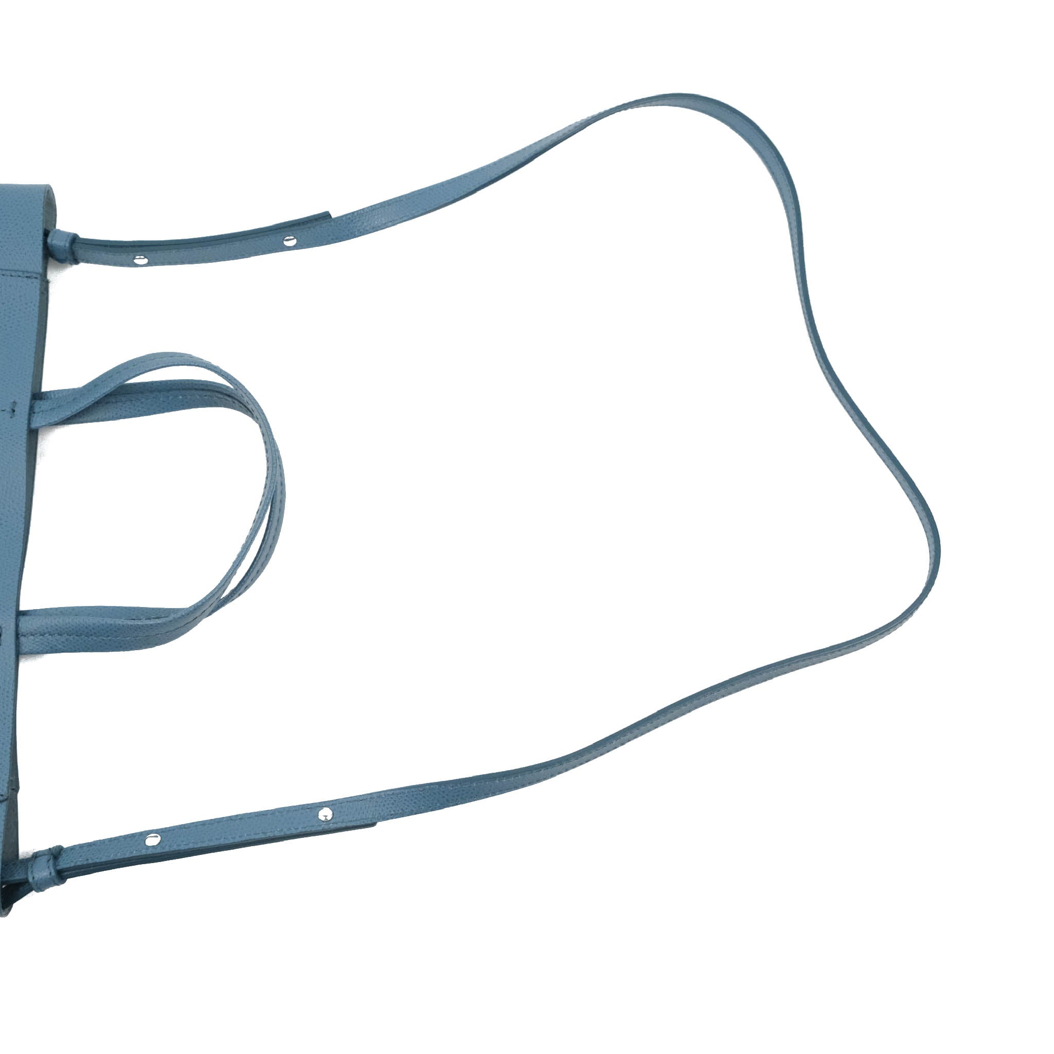 Celine Small Vertical Cabas Tote Bag in Blue Grained Calfskin Leather with Silver Hardware - Perfect for Work, Travel & Everyday Use
