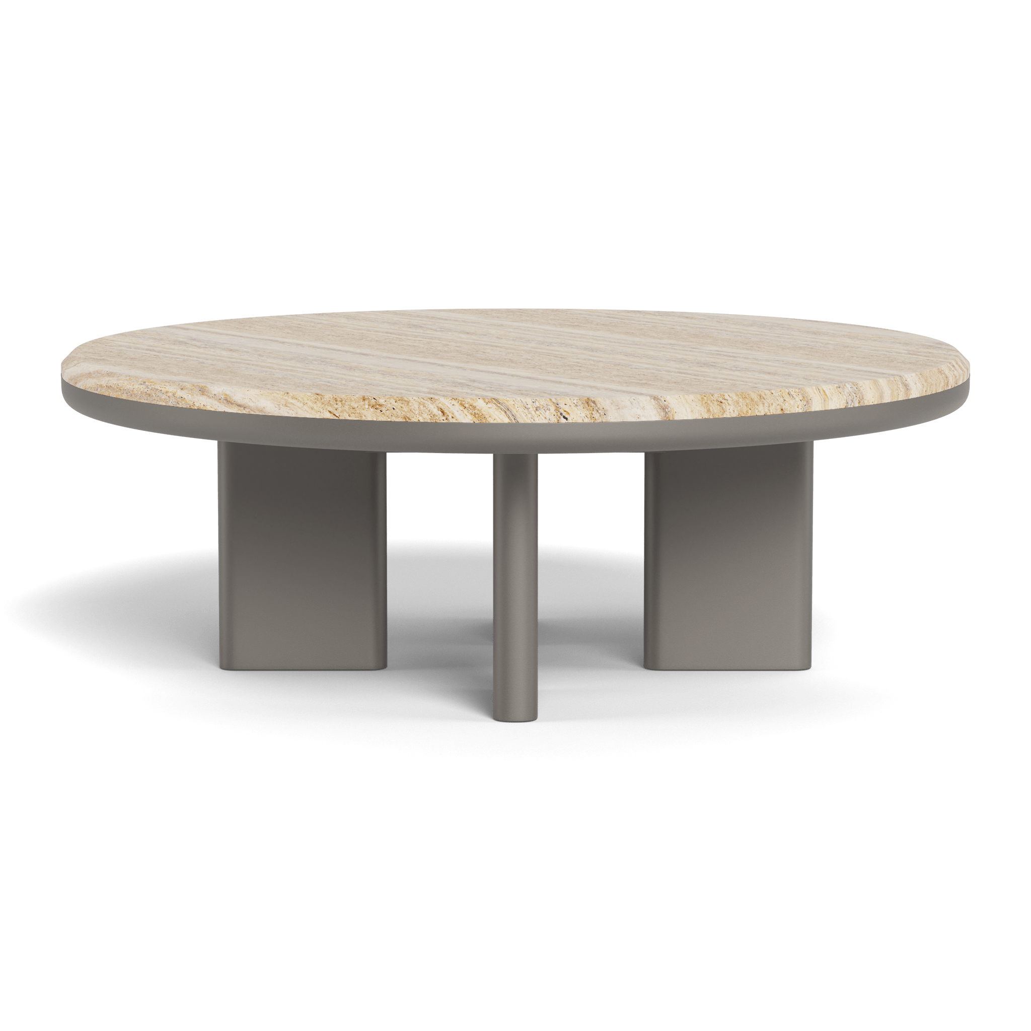 Modern Aluminum Round Coffee Table - Lightweight & Durable Indoor/Outdoor Use - Perfect for Living Room, Patio, or Poolside Decor