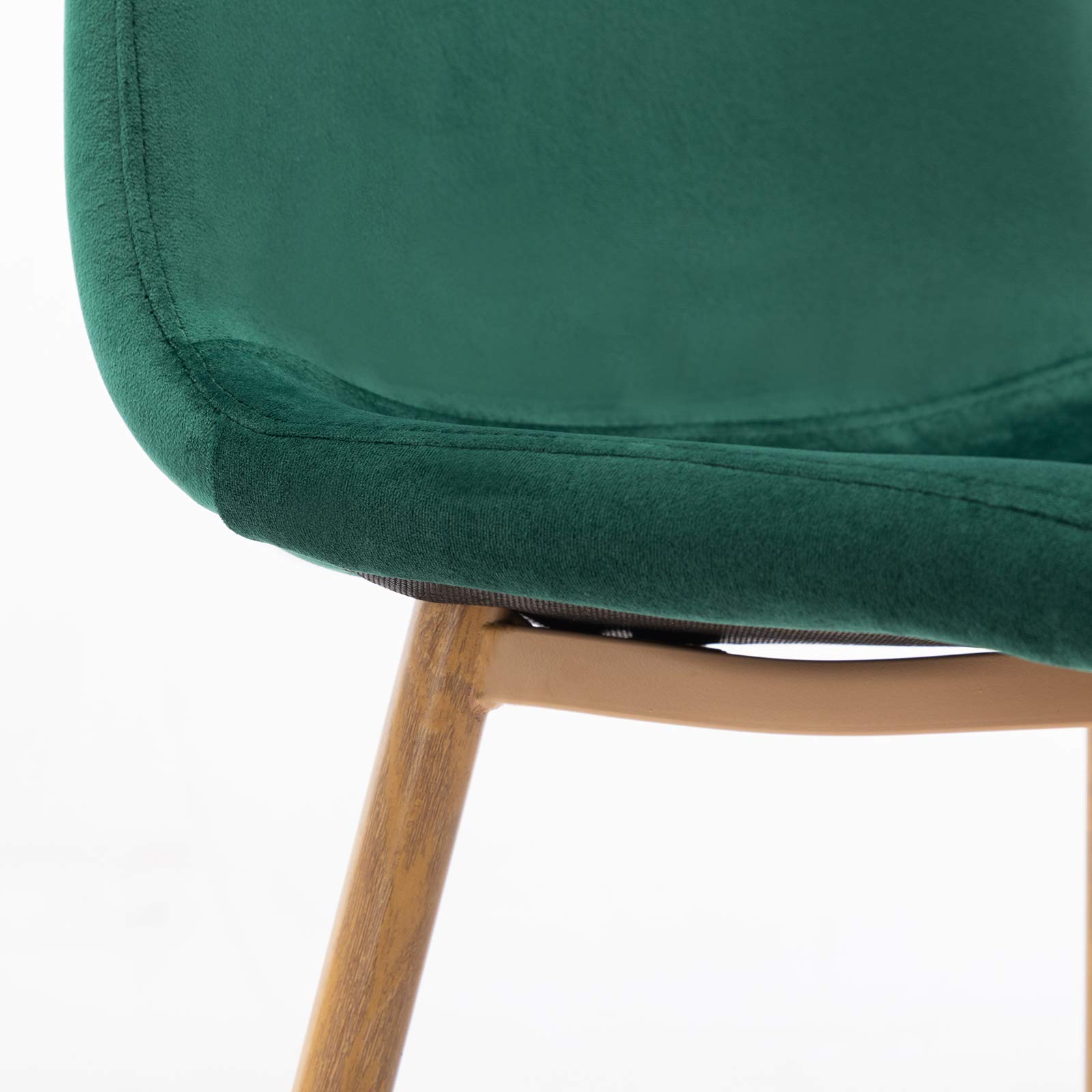 Mid Century Modern Dining Chairs Set of 4 - Velvet Upholstered Accent Chairs with Flannelette Cushion & Metal Legs for Kitchen, Dining Room, Club or Guest Seating - Perfect for Entertaining, Family Meals and Stylish Home Decor