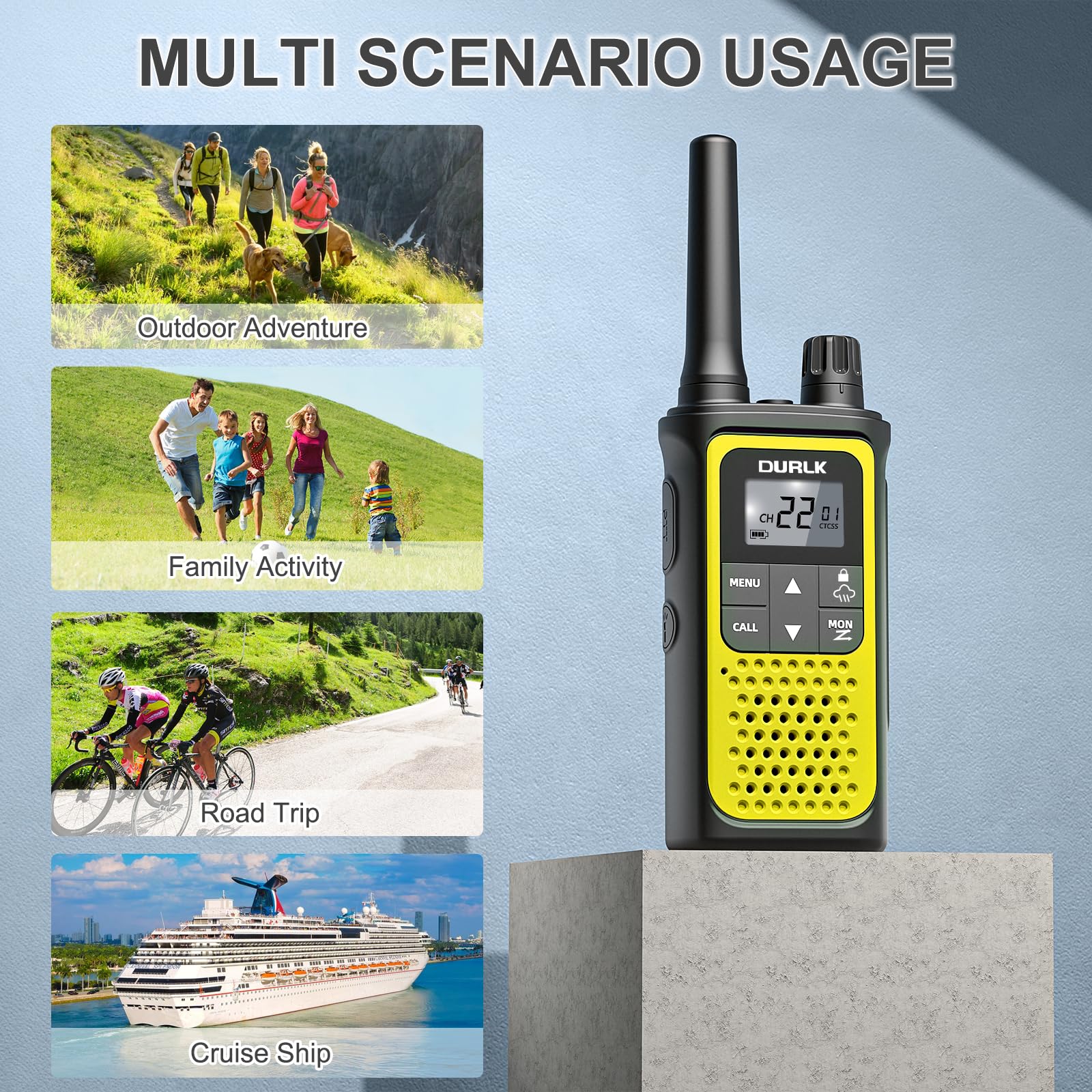 Rechargeable Long Range Walkie Talkies 4 Pack - 22 FRS Channel 2 Way Radios with NOAA Weather Alert, 1800mAh Li-ion Battery & USB-C Charger for Adults - Perfect for Hiking, Camping, Cruises, and Outdoor Adventures