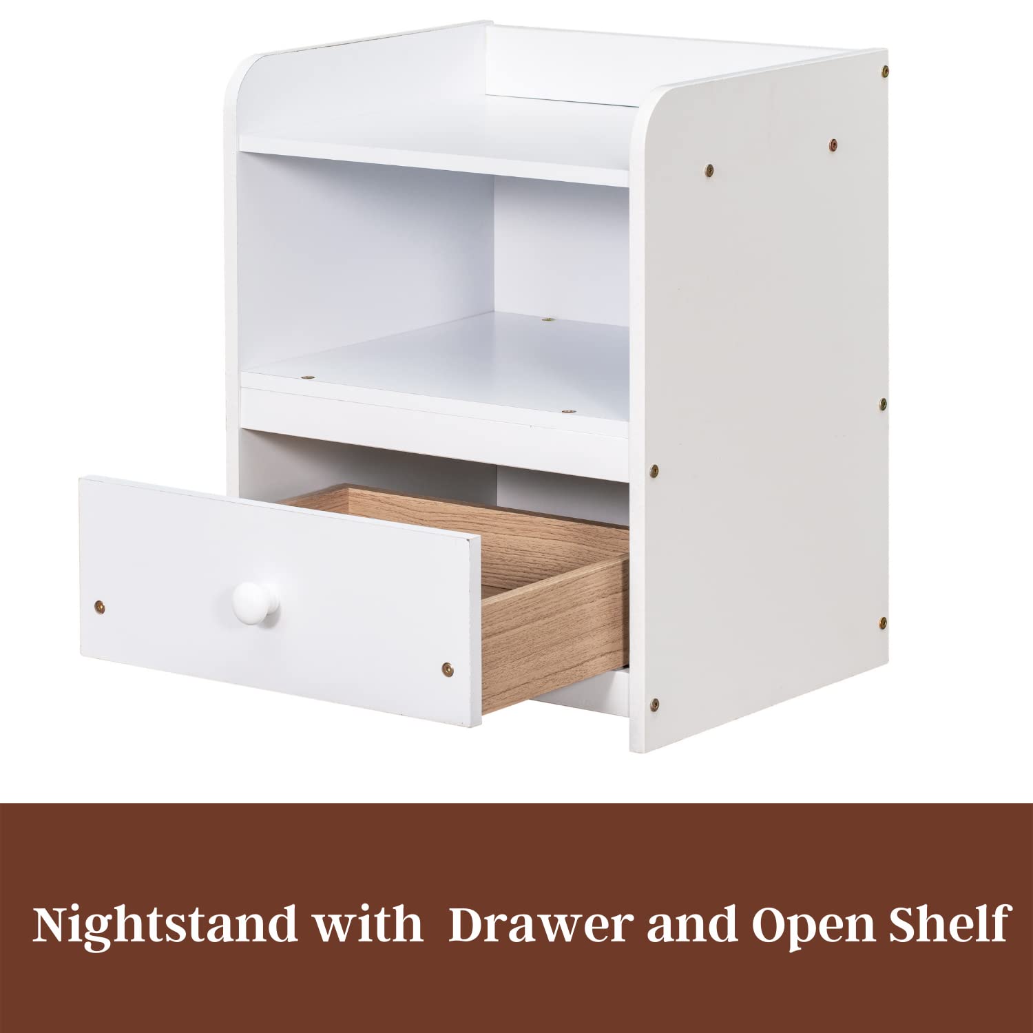 2 Piece Twin Bedroom Set - Wooden Twin Bed Frame with Headboard, Footboard & Matching Nightstand - No Box Spring Needed - Perfect for Kids, Teens, Boys & Girls Bedrooms - Durable White Bedroom Furniture for Small Spaces & Guest Rooms