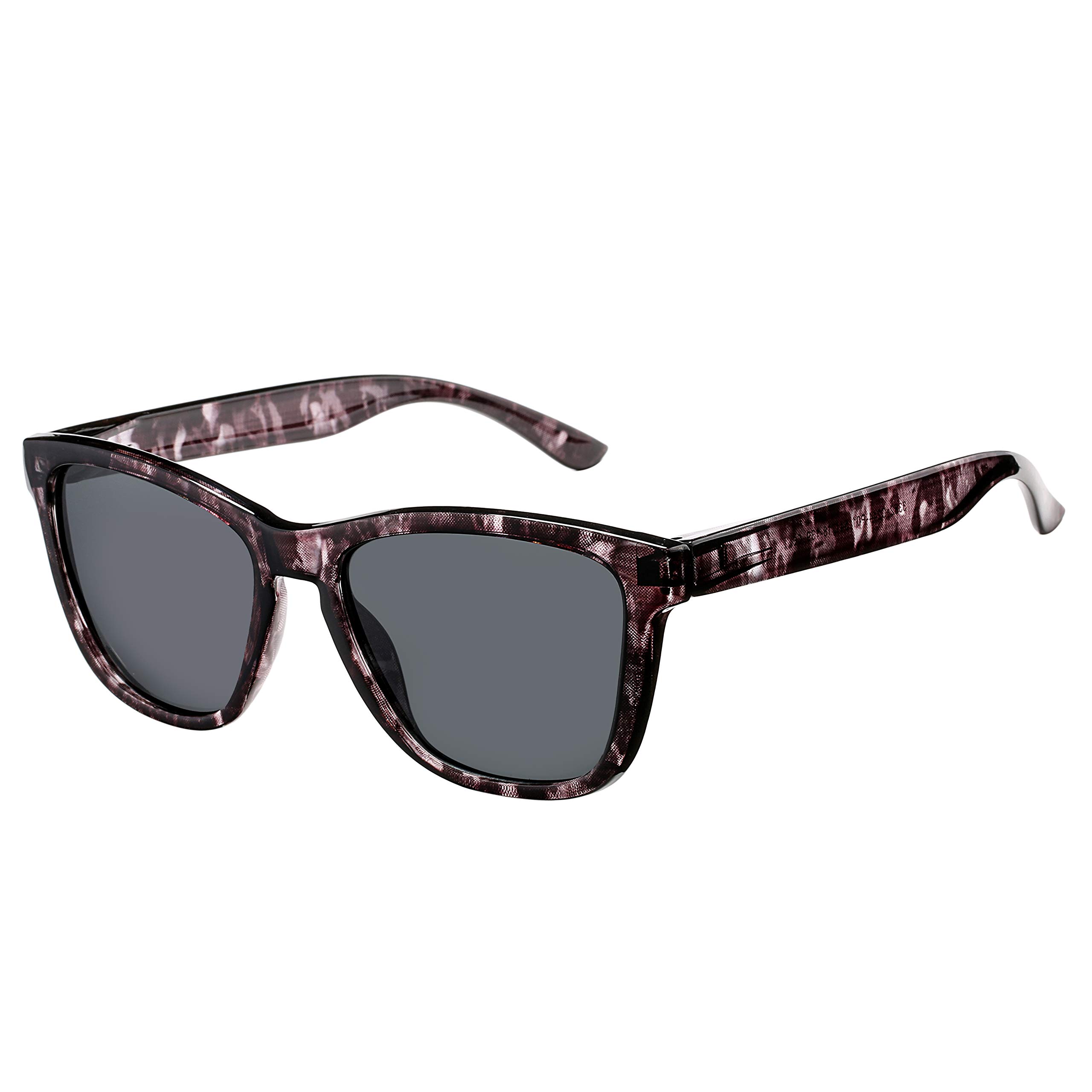 Vintage Square Polarized Sunglasses for Men & Women - UV400 Protection - Classic Ink Color - Perfect for Driving, Beach & Outdoor Activities