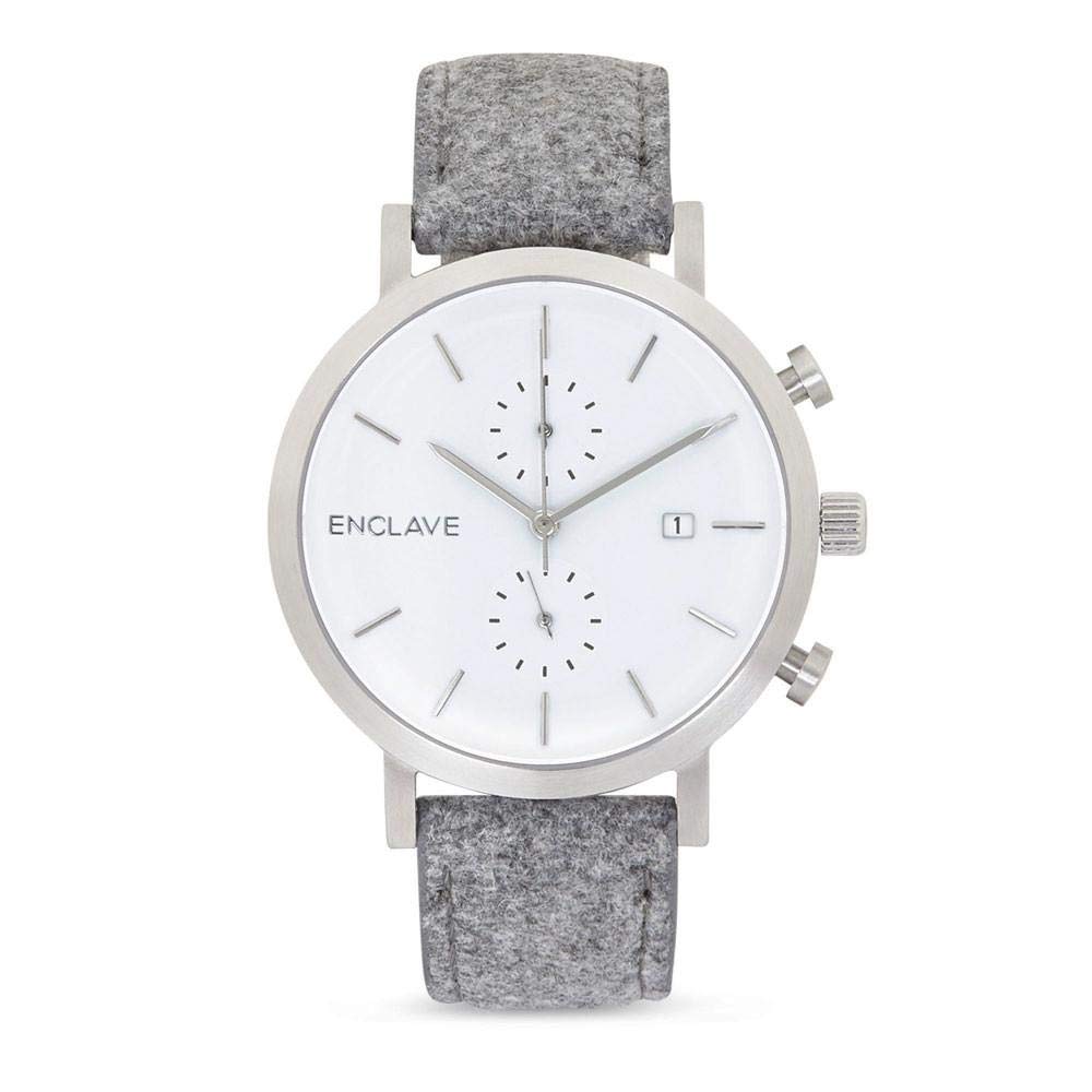 Enclave Men's Chronograph Watch with Interchangeable Leather & Stainless Steel Straps - Waterproof Dress Watch for Business, Casual & Outdoor Activities