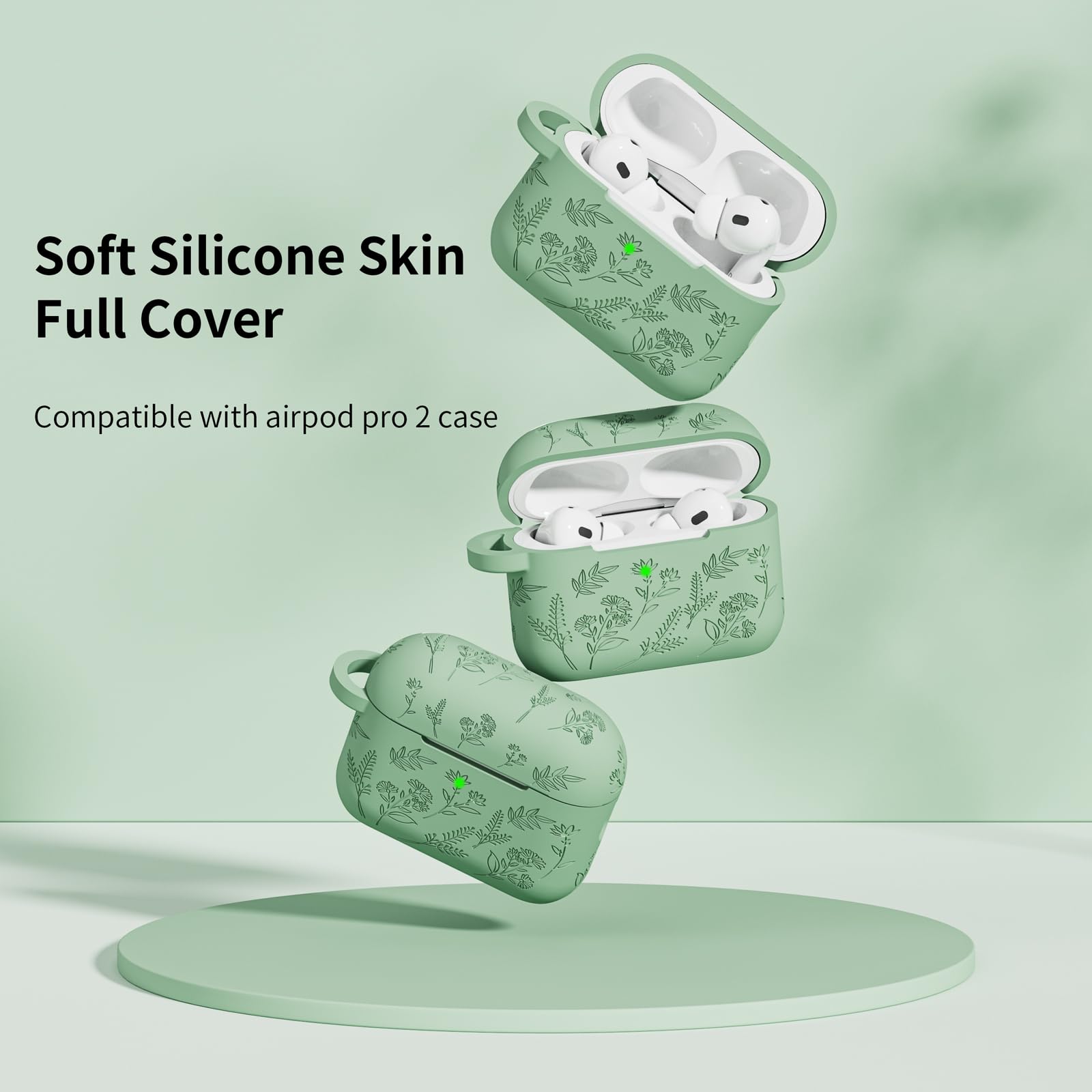 Cute Flower Airpod Pro 2 Case with Cleaner Kit - Soft Silicone Cover for Daily Use