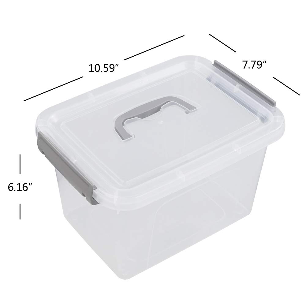 6-Pack 6 Quart Plastic Storage Containers with Lids & Handles - Airtight Food Storage for Kitchen, Pantry & Meal Prep - BPA-Free Stackable Containers for Leftovers, Snacks & Organizing