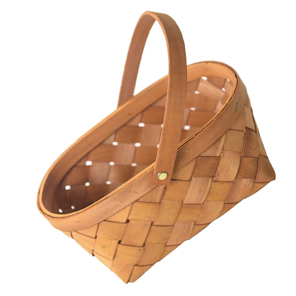 Rustic Woven Fruit Basket with Handles - Elegant Kitchen Storage & Wedding Flower Girl Basket for Picnics, Parties, Candy, Chocolate & Cookie Gifts - Perfect for Home Decor, Bridal Showers & Outdoor Events