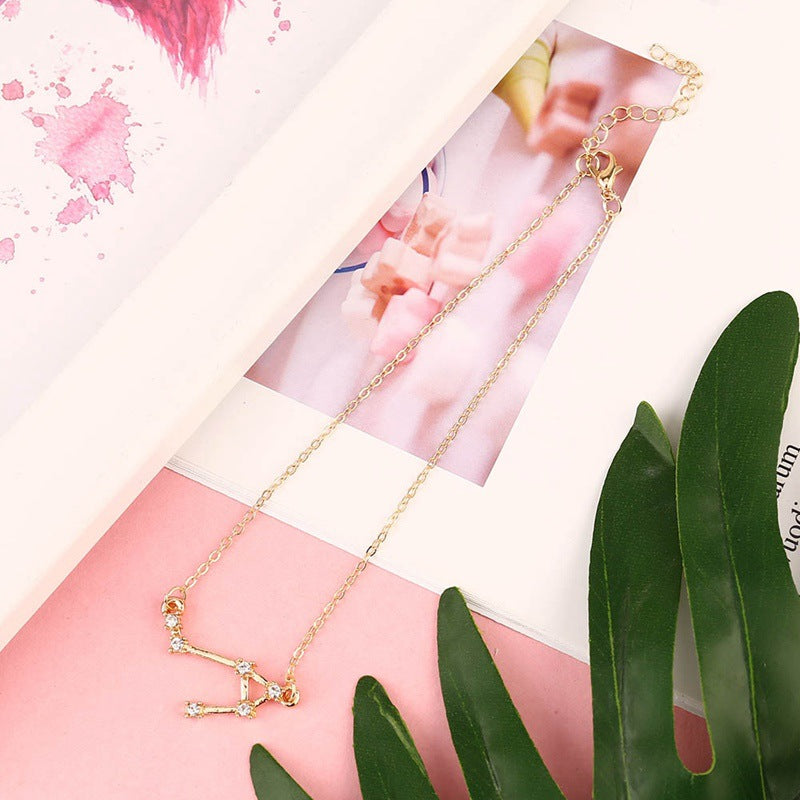 12 Constellation Charm Anklet - Zodiac Star Sign Foot Jewelry for Women, Perfect for Beach Parties & Boho Fashion