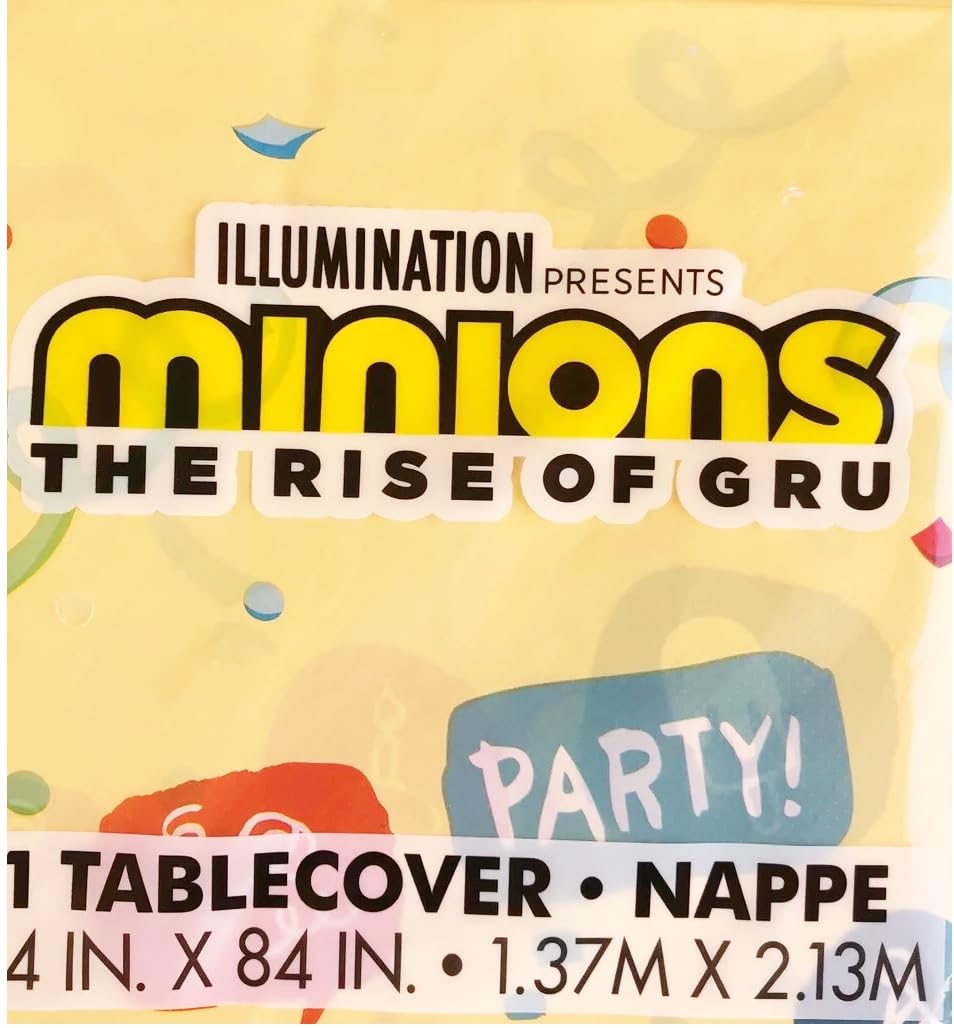 Despicable Me Party Supplies Bundle - 16 Plates, 16 Napkins, 1 Table Cover, 16 Paper Goggles & Dinosaur Stickers | Perfect for Birthday Parties, Themed Events & Kids Celebrations