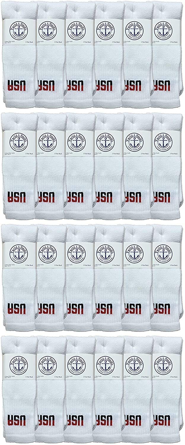 Yacht & Smith USA Pride Wholesale Cotton Socks for Men, Women & Kids - Patriotic American Flag Themed Socks - Perfect for 4th of July, Veterans Day & National Holidays