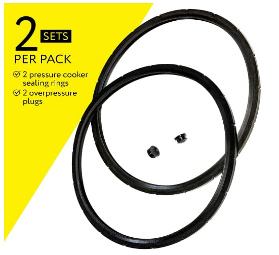 2-Pack Presto Pressure Cooker Sealing Ring Gasket Replacement (Model 09924) - Durable Silicone Accessories for Safe Cooking, Canning & Meal Prep