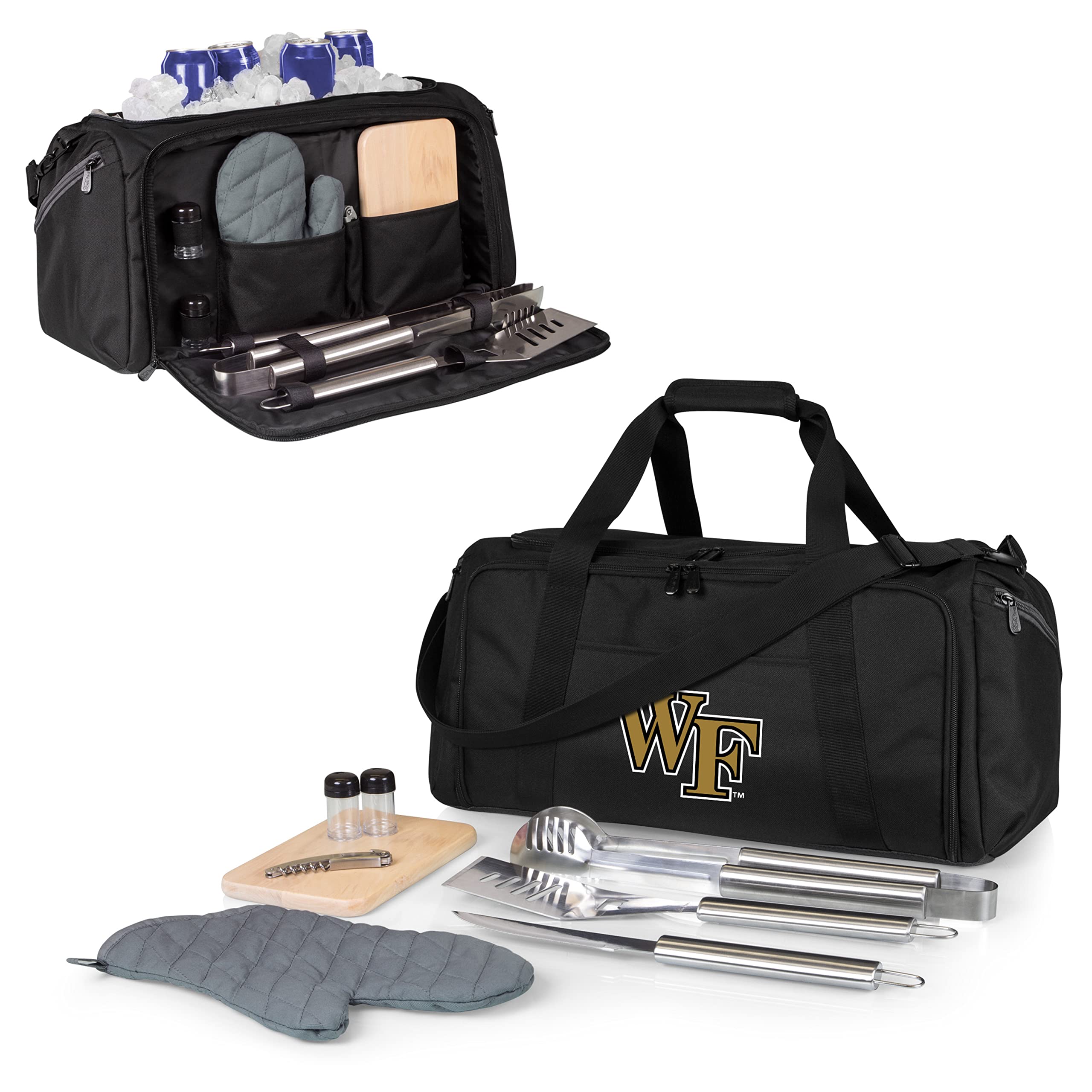 PICNIC TIME NCAA BBQ Kit Cooler Tote with Grill Tools & Accessories - Portable Outdoor Cooking Set for Tailgating, Camping, Beach Parties & Picnics