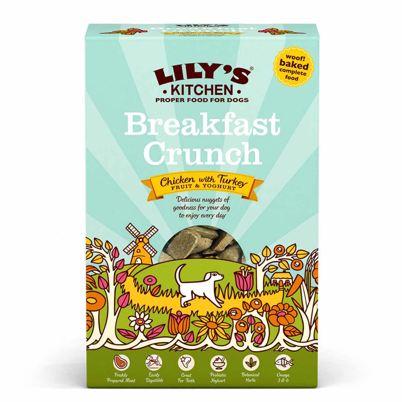 Lily's Kitchen Breakfast Crunch for Dogs - Grain-Free Dry Dog Food 800g | Healthy Morning Meal for Active Dogs & Puppies | Perfect for Training Treats & On-The-Go Snacks
