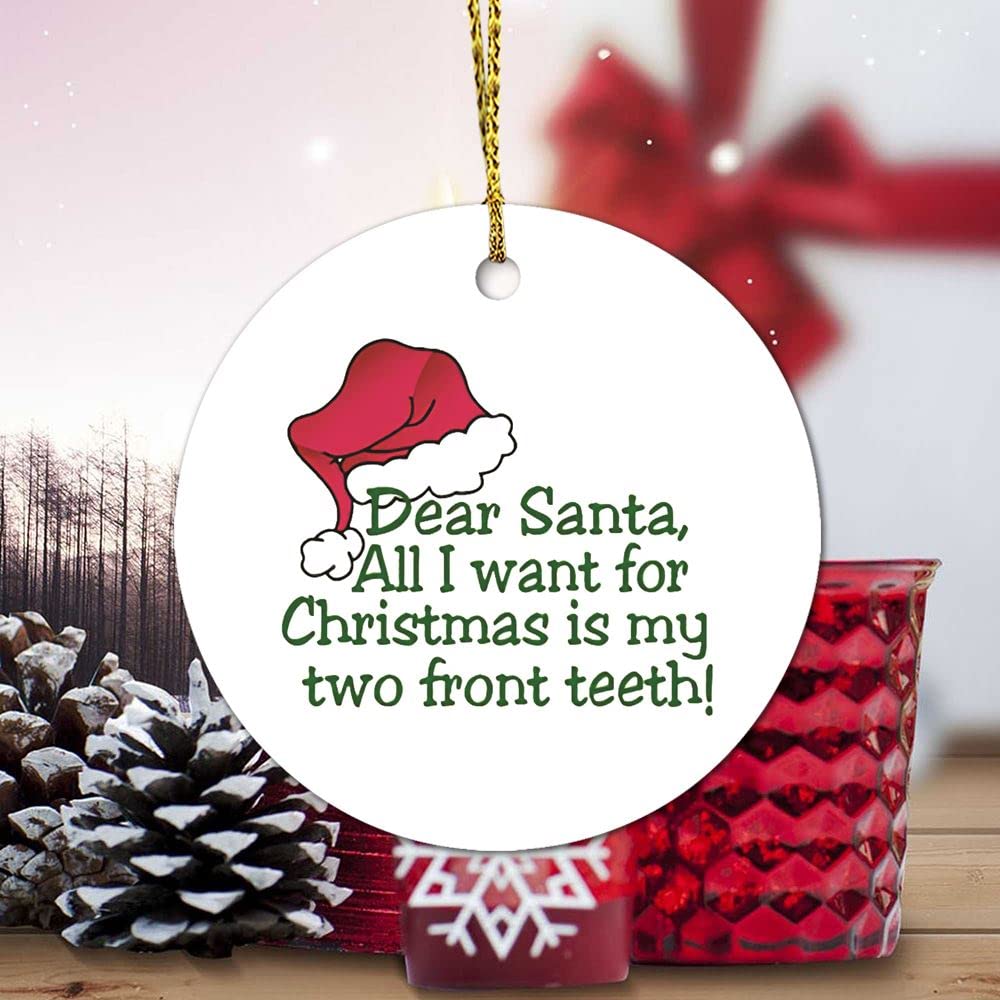 ArogGeld Christmas Ceramic Ornaments - My Two Front Teeth, Snow Garage Door Mural, Pet Memorial, Just Married, Blinking Floral, Fairy Tale for St. Patrick's Day | Holiday Home Decor, Gift for Family & Friends, Christmas Tree Decoration