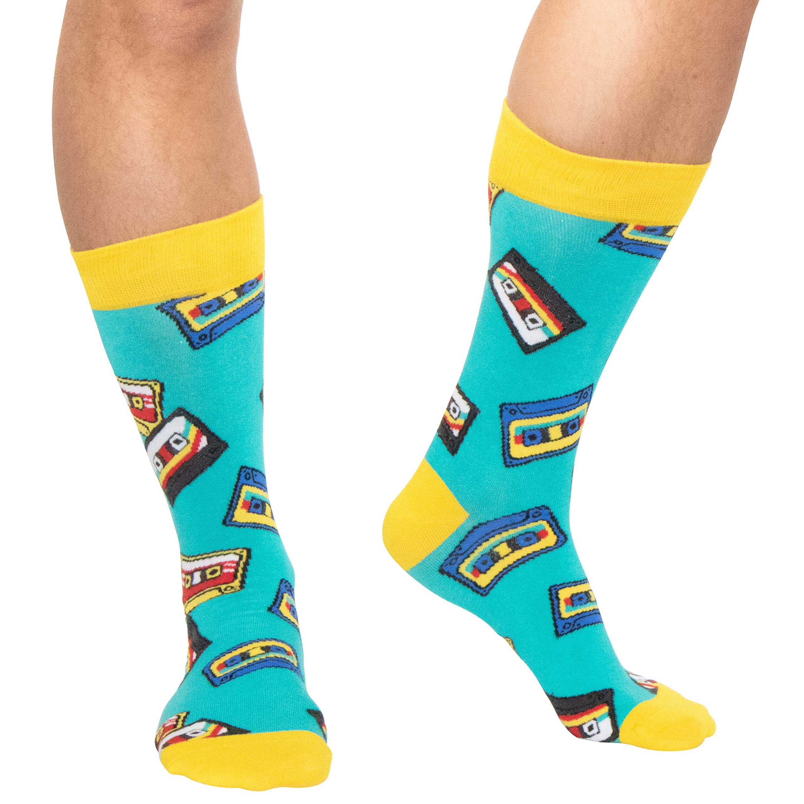 FATMINGO SOCKS - Funny Men's Colorful Dress Socks with Crazy Patterns - Novelty Crew Socks Made of Soft Combed Cotton - Perfect for Gifts, Parties & Casual Wear