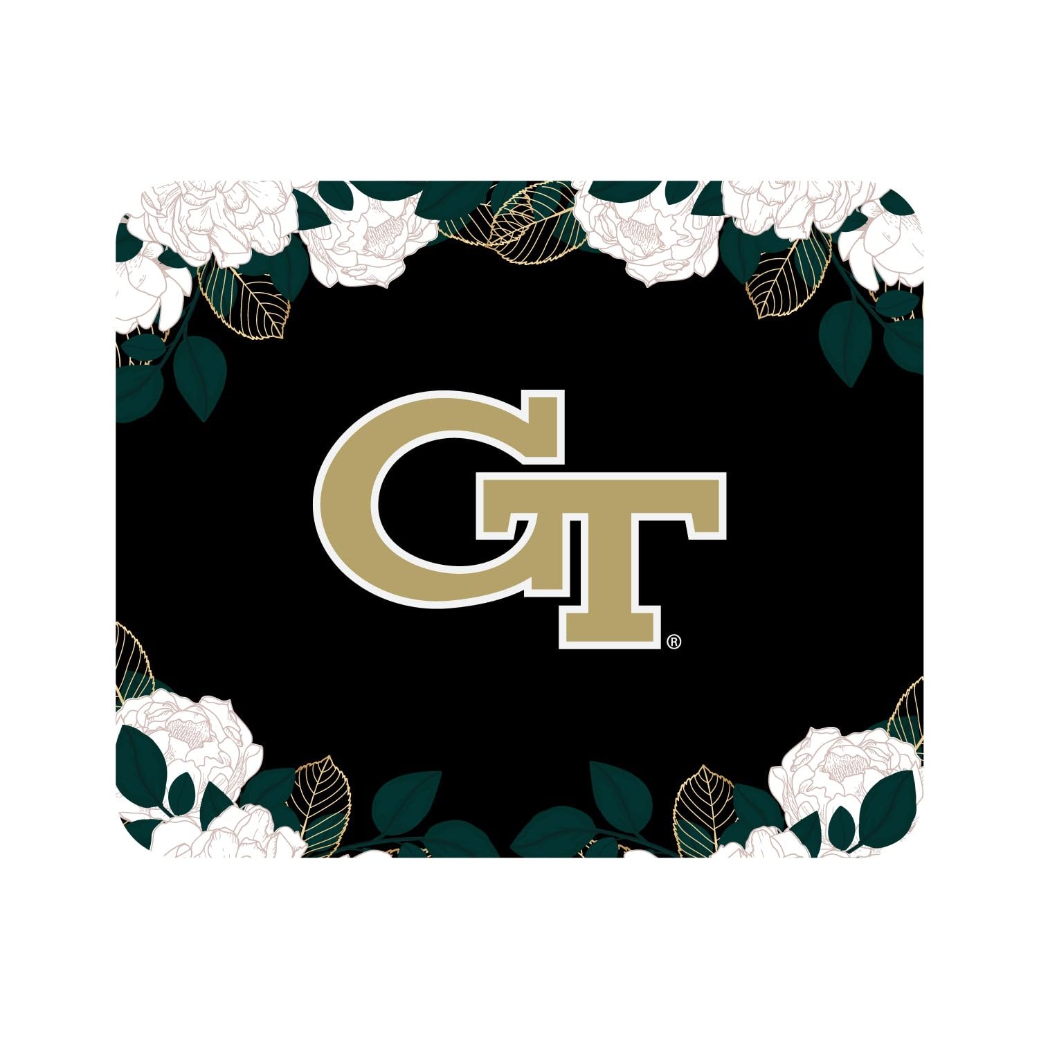 Georgia Tech Mouse Pad - Soft Fabric Gaming & Office Desk Mat with Floral White Design - Perfect for Work, Study & Gaming at Home or Office