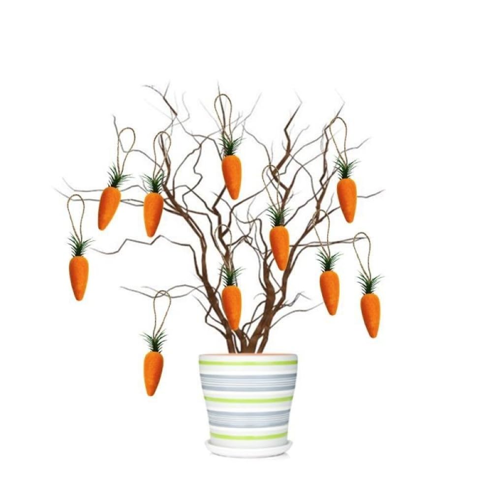 20PCS Easter Hanging Carrot Decorations - Artificial Foam Carrot Ornaments for Easter Party, Home DIY Crafts, Spring Festival Decor (Orange, 20 Pieces) - Perfect for Easter Egg Hunts, Bunny Decor, Spring Wreaths & Table Centerpieces