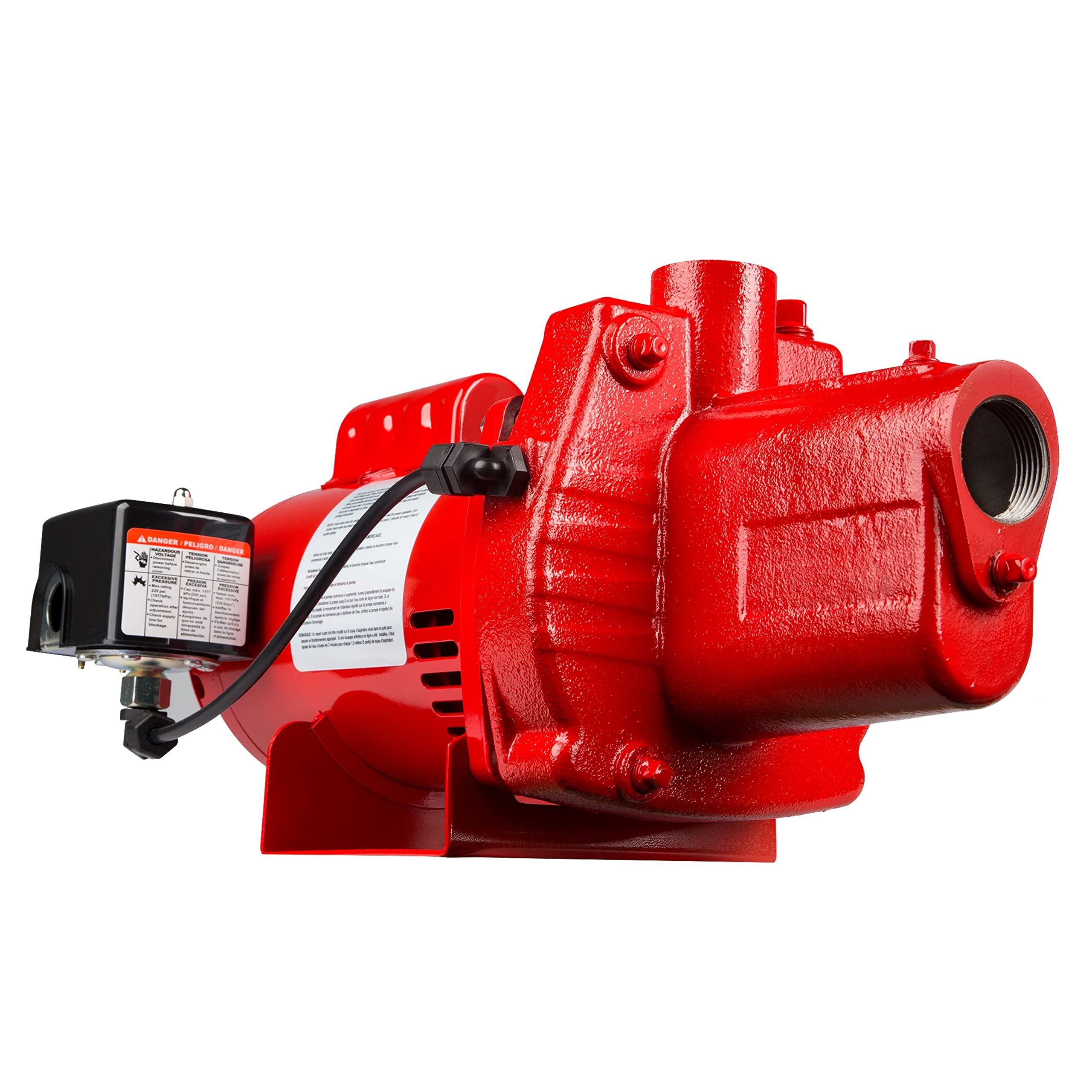 Red Lion RJS-75-PREM 3/4 HP Cast Iron Shallow Well Jet Pump - 16 GPM, 115/230V, Premium Performance - Perfect for Residential Water Supply, Irrigation Systems & Farm Use