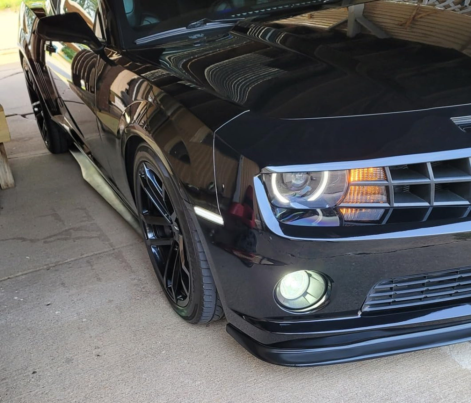 Clear Lens Double Row White Full LED Front Side Markers for 2010-2015 Chevy Camaro - Enhanced Visibility & Style Upgrade for Night Driving & Car Shows