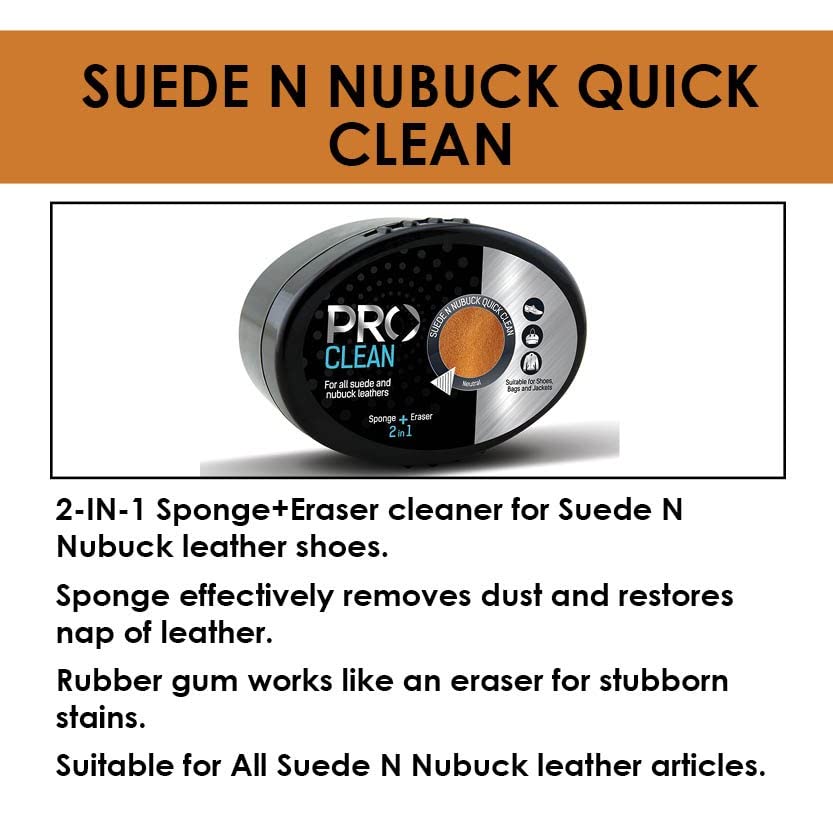 PRO Shoe Sponge Cleaner 2-in-1 | Suede & Nubuck Shoe Cleaner Kit | Gentle Brush & Eraser for Sneakers, Boots & Dress Shoes | Perfect for Daily Cleaning & Stain Removal