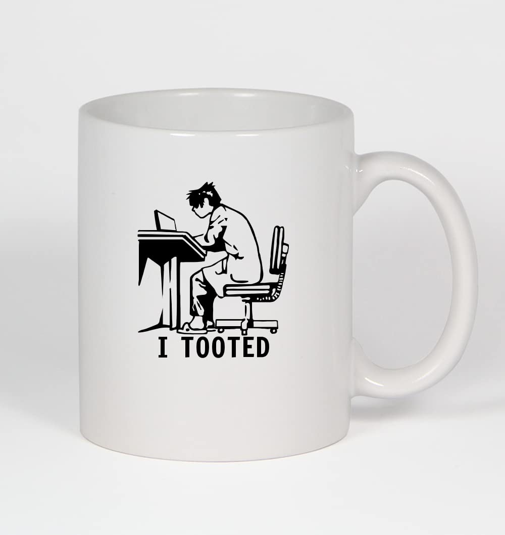 Funny Anime I Tooted 11oz Ceramic Coffee Mug - White Japanese Style Tea Cup for Office, Home & Gift Giving