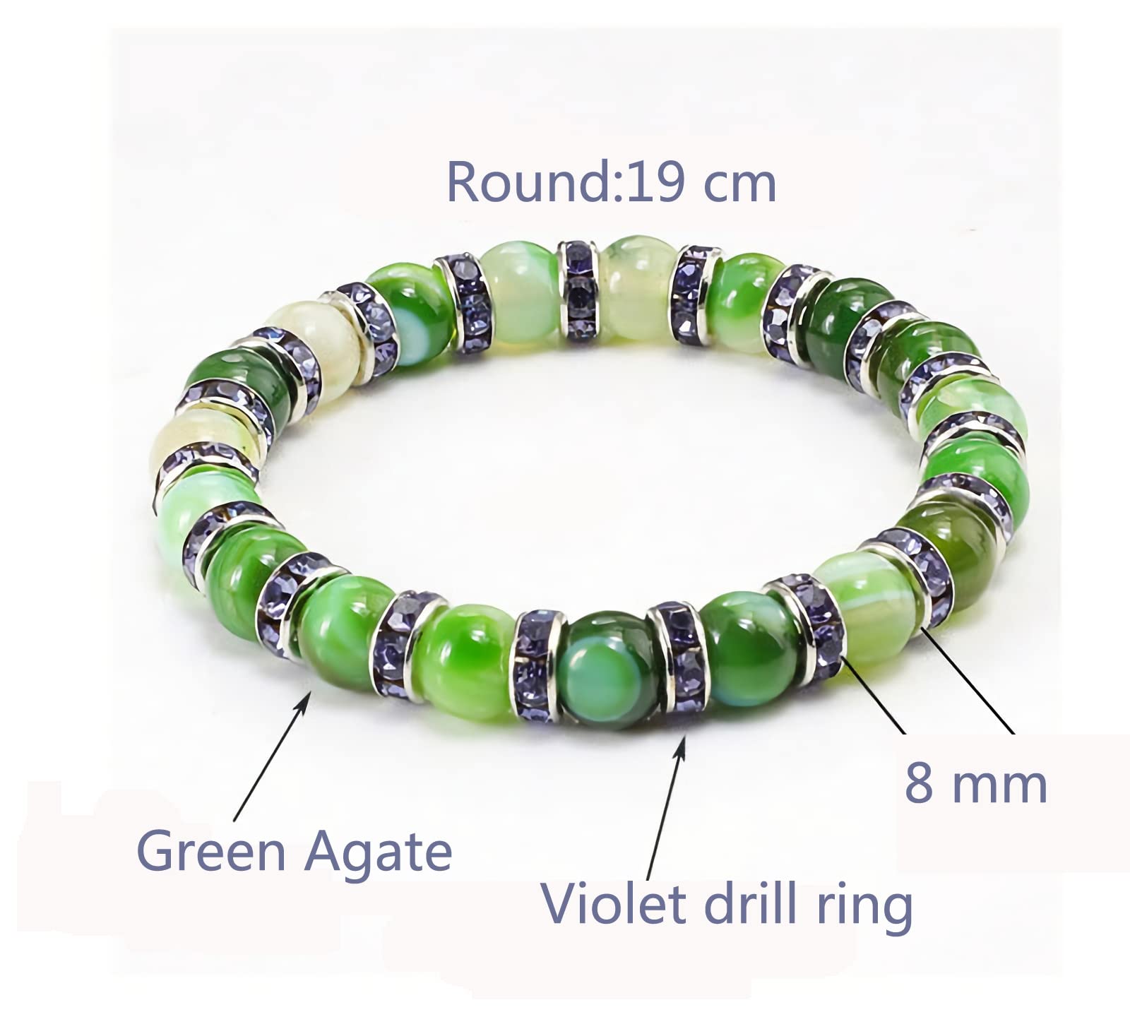 Green Agate Money Attraction Chakra Bracelet - Wealth & Prosperity Stone Beaded Bracelet for Good Luck & Abundance | Perfect for Meditation, Energy Healing & Spiritual Gifts